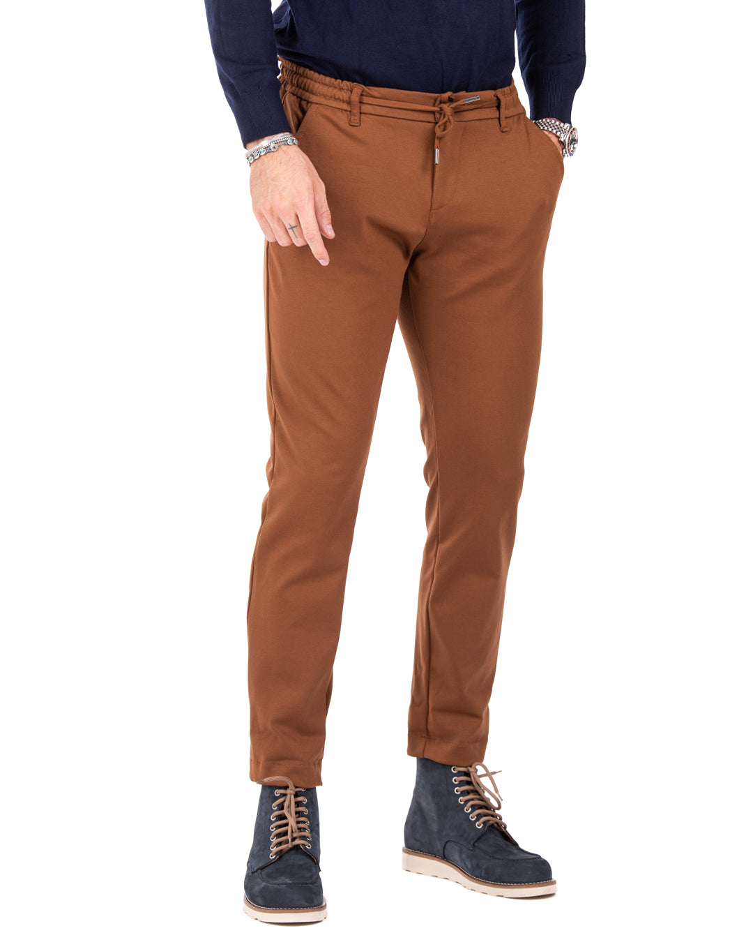 Mustang - pantalon en point de Milan camel