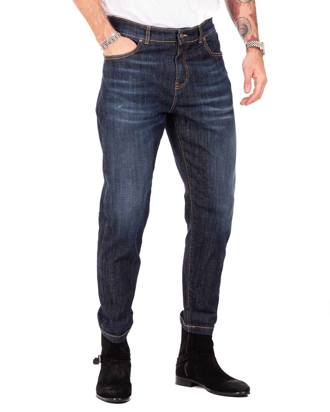 Main - classic dark wash skinny jeans