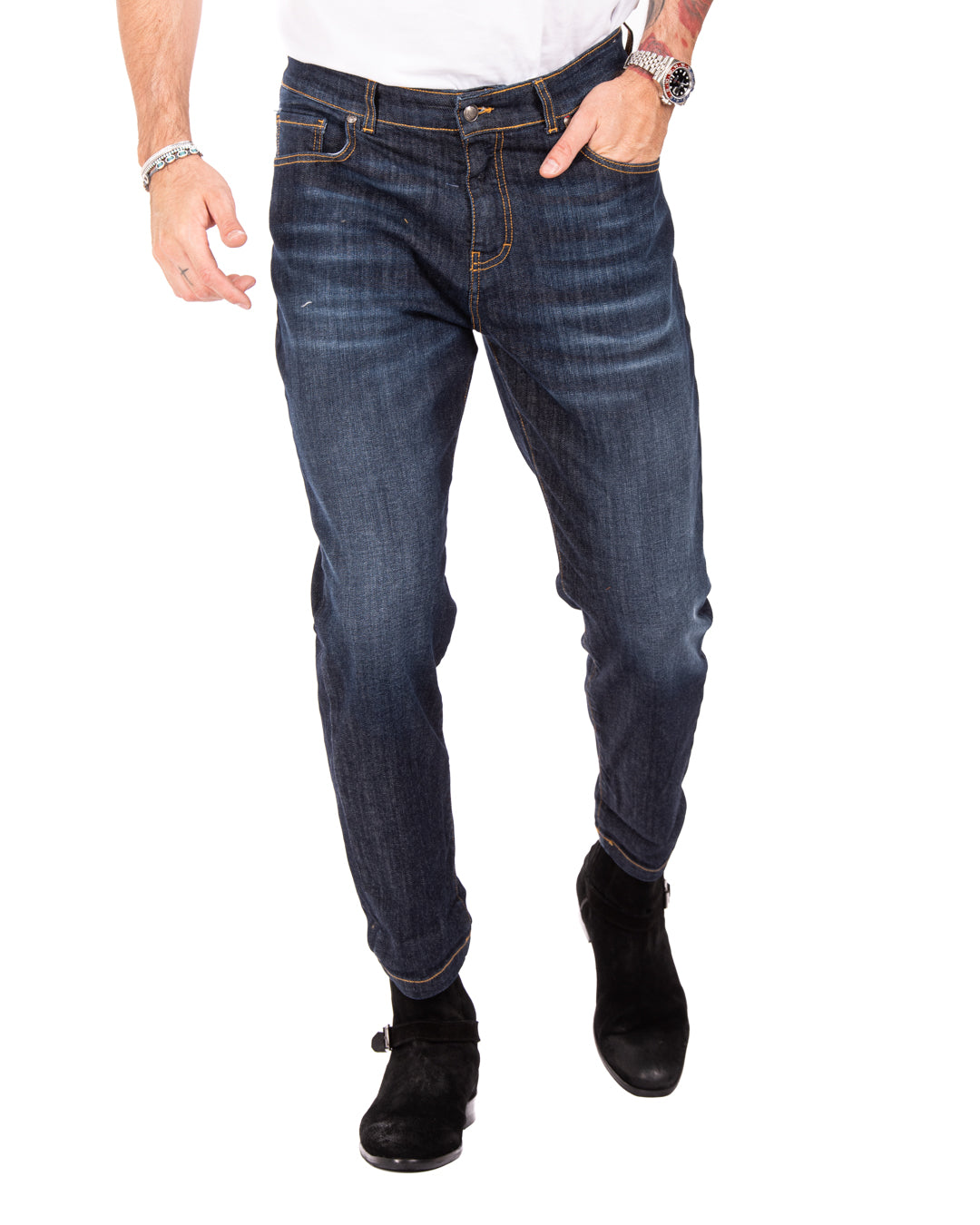 Main - classic dark wash skinny jeans