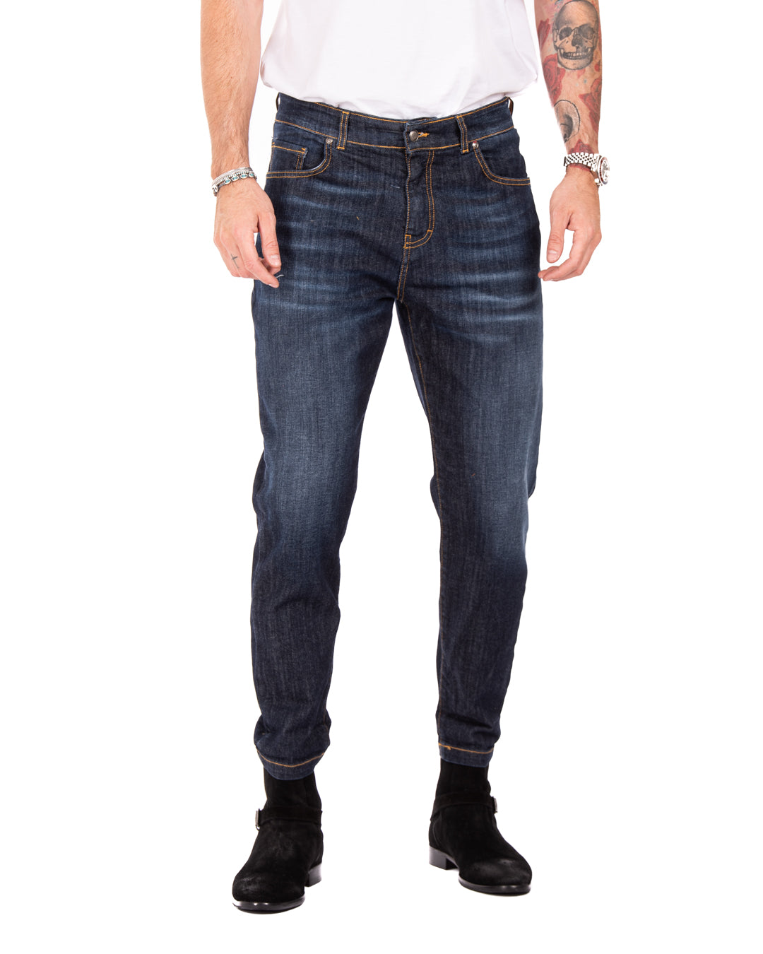 Main - classic dark wash skinny jeans