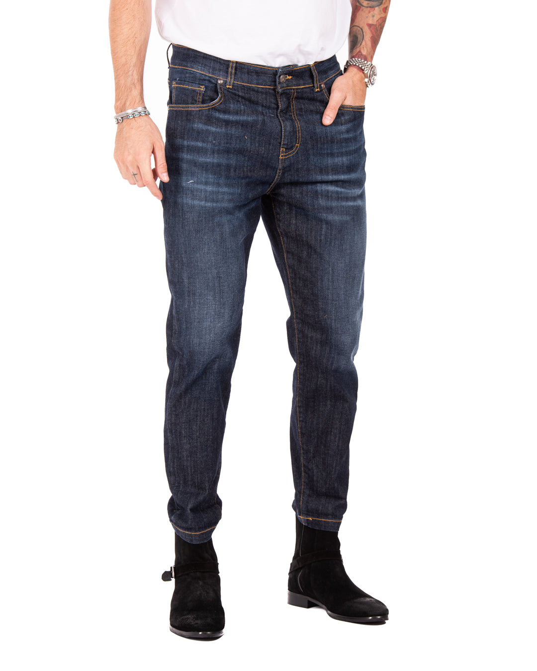 Main - classic dark wash skinny jeans