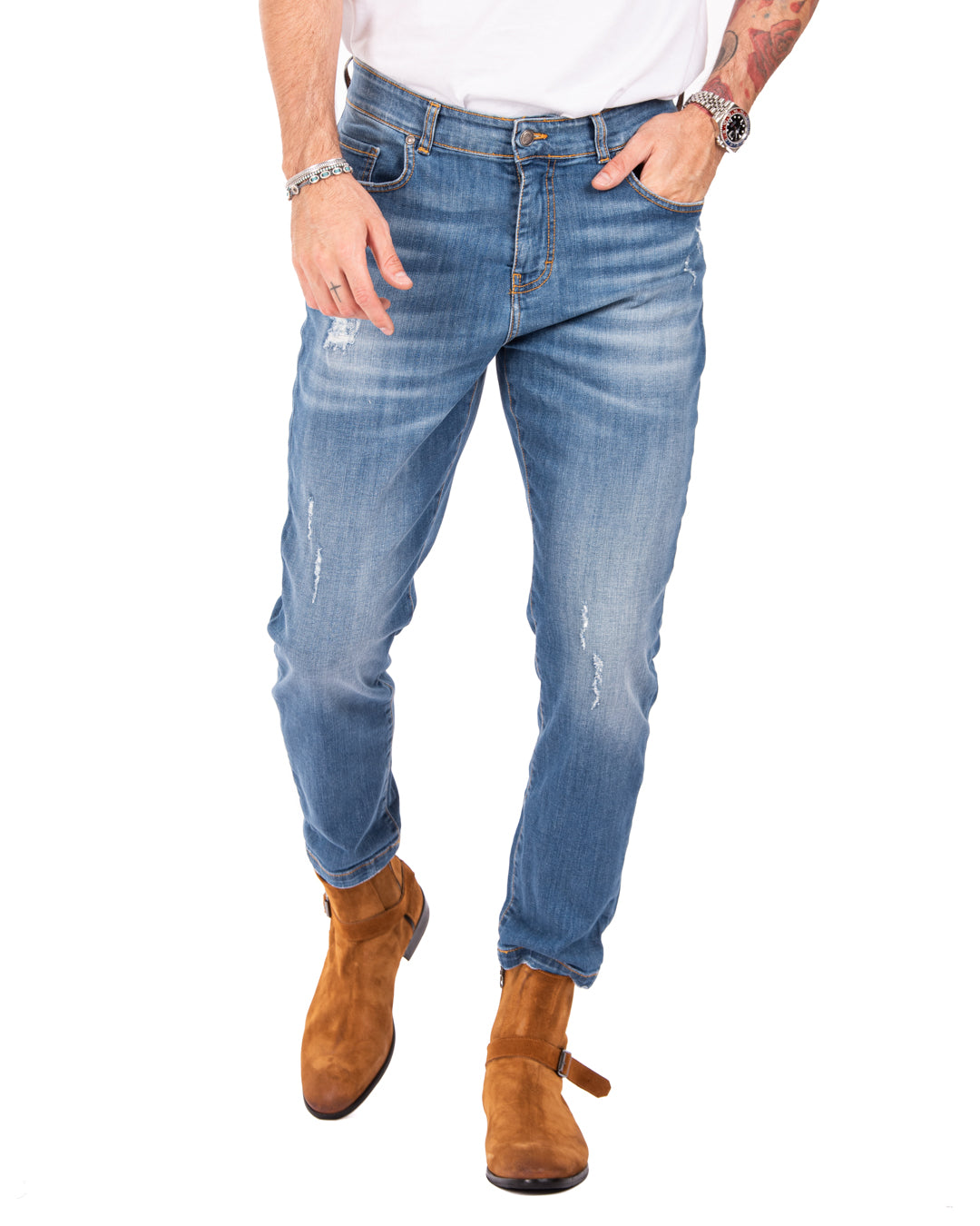 Main - classic light wash skinny jeans