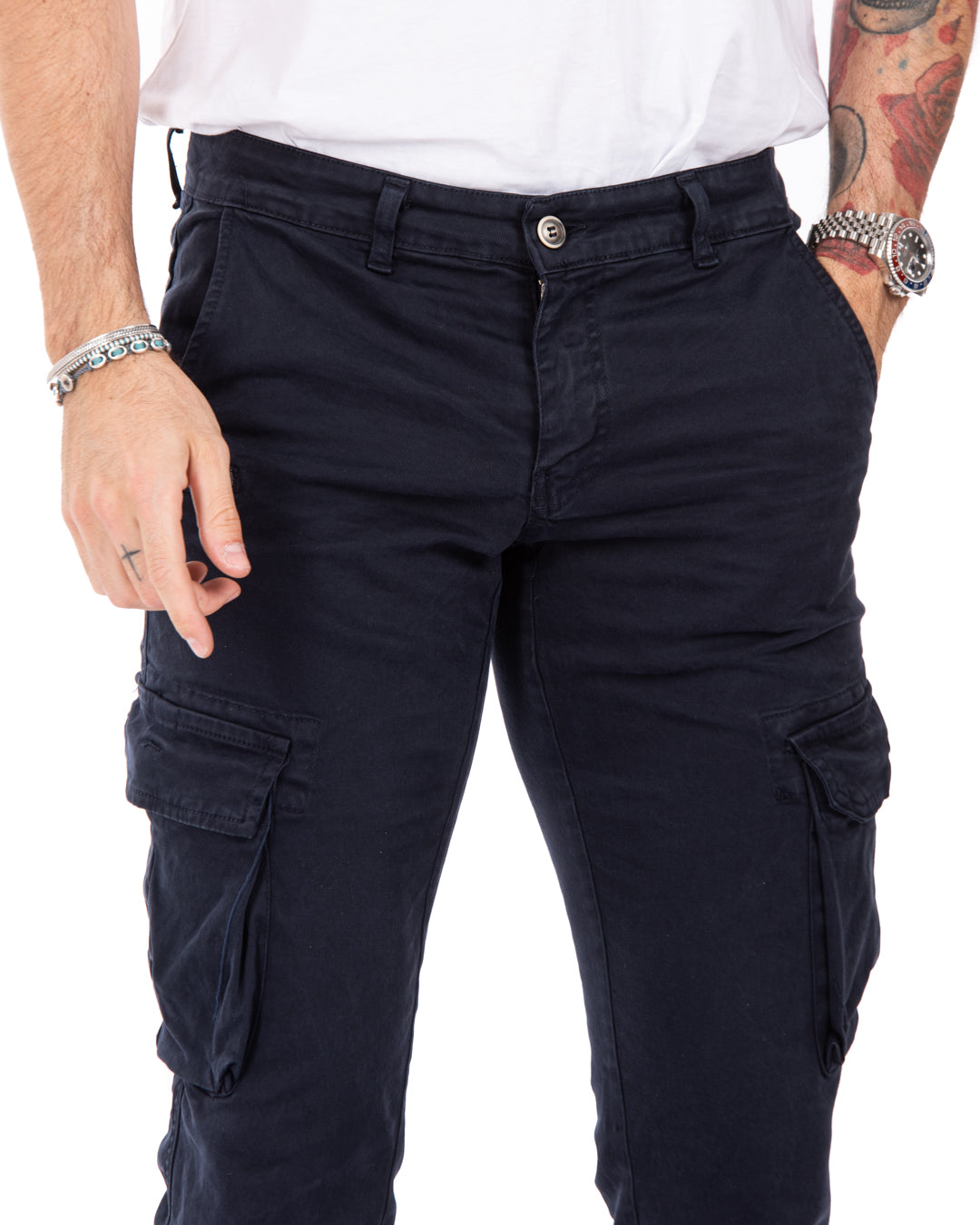 Roy - blue cargo trousers