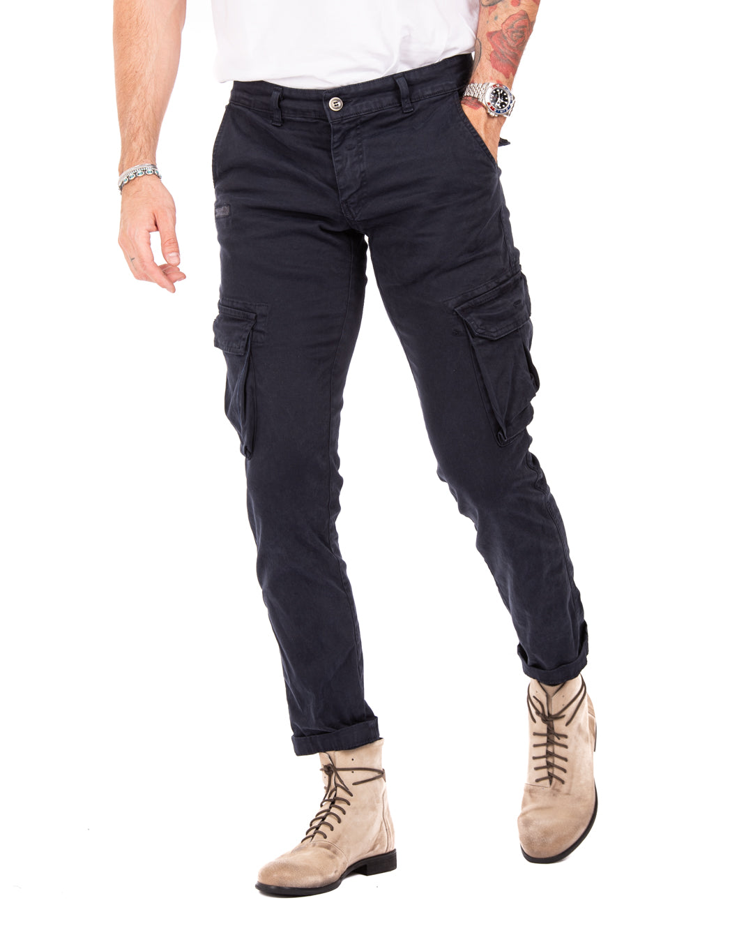 Roy - pantalone cargo blu