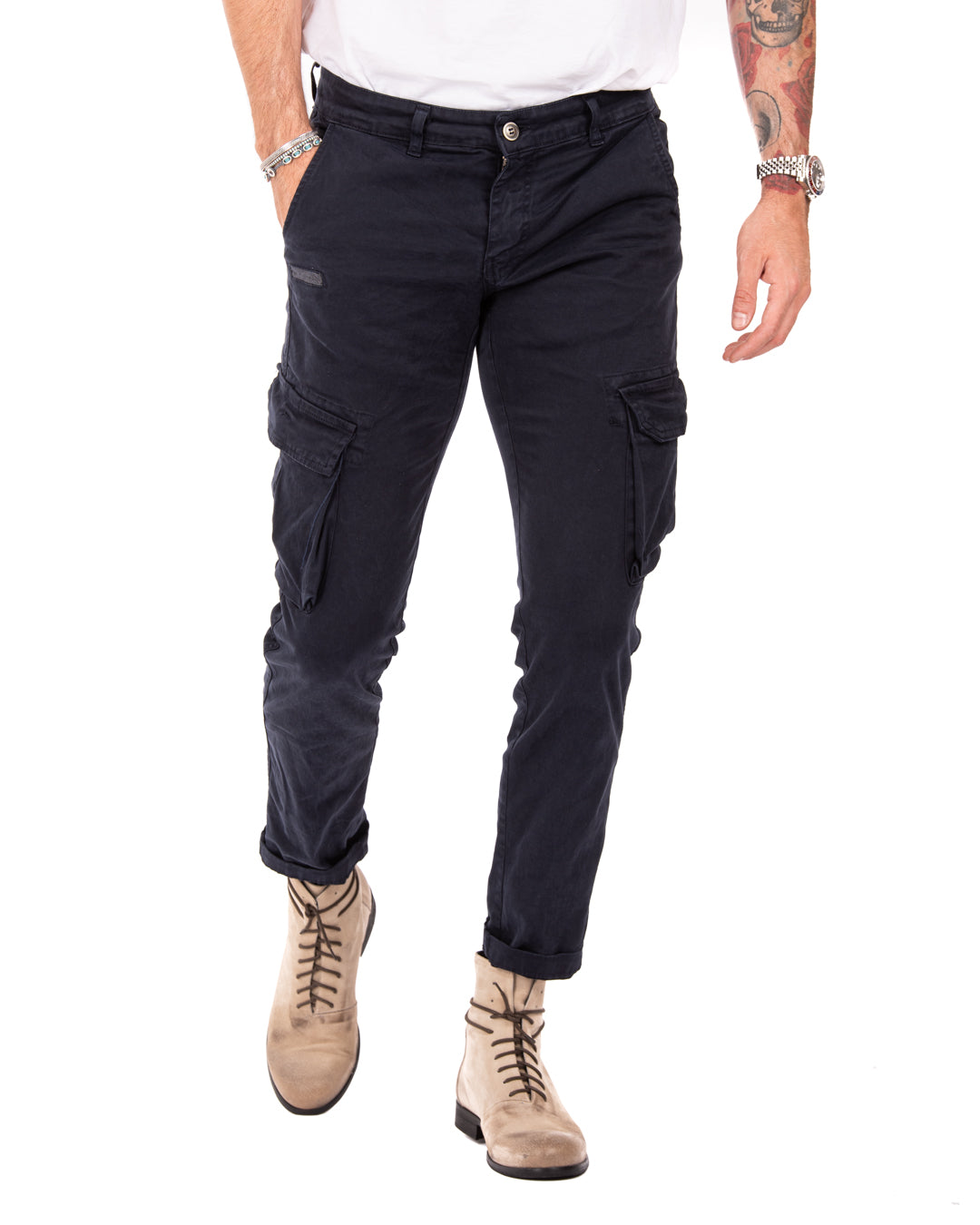 Roy - pantalone cargo blu