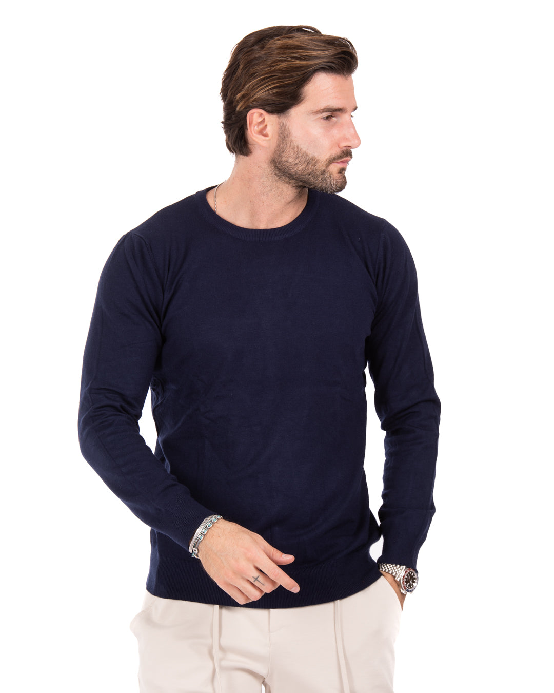 Basic blue crewneck