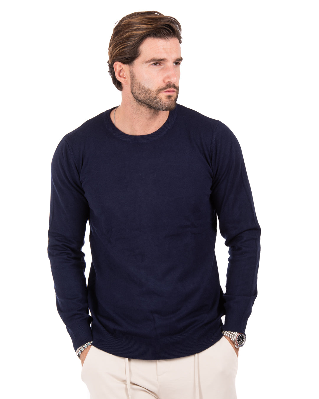 Basic blue crewneck