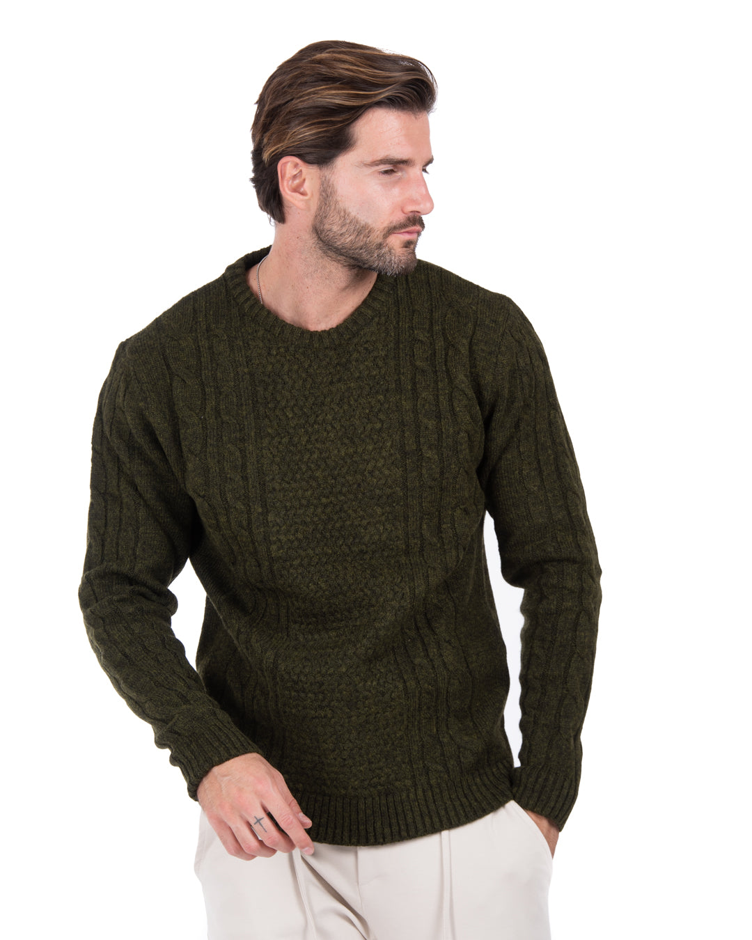 Leiden - military braided sweater