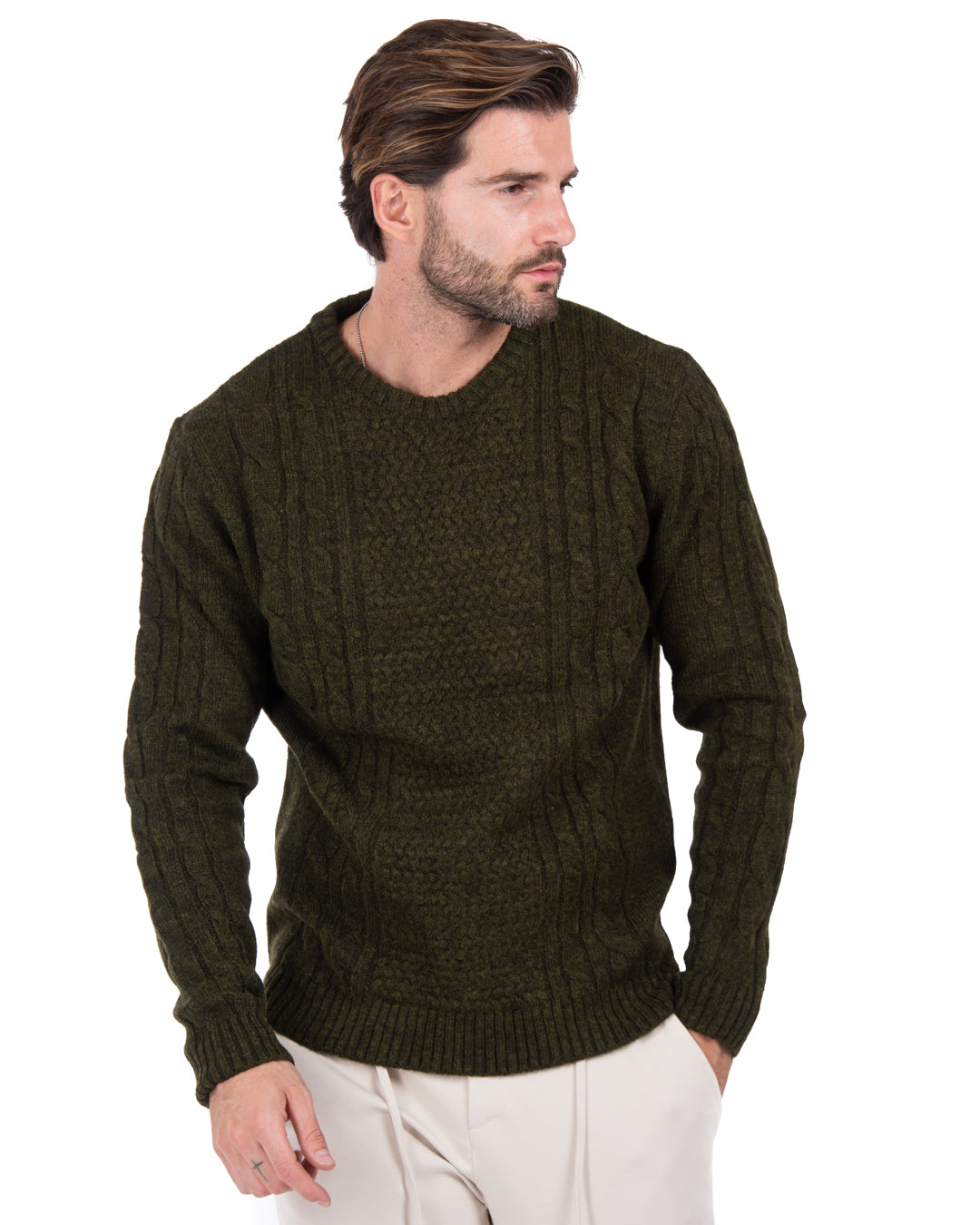 Leiden - military braided sweater