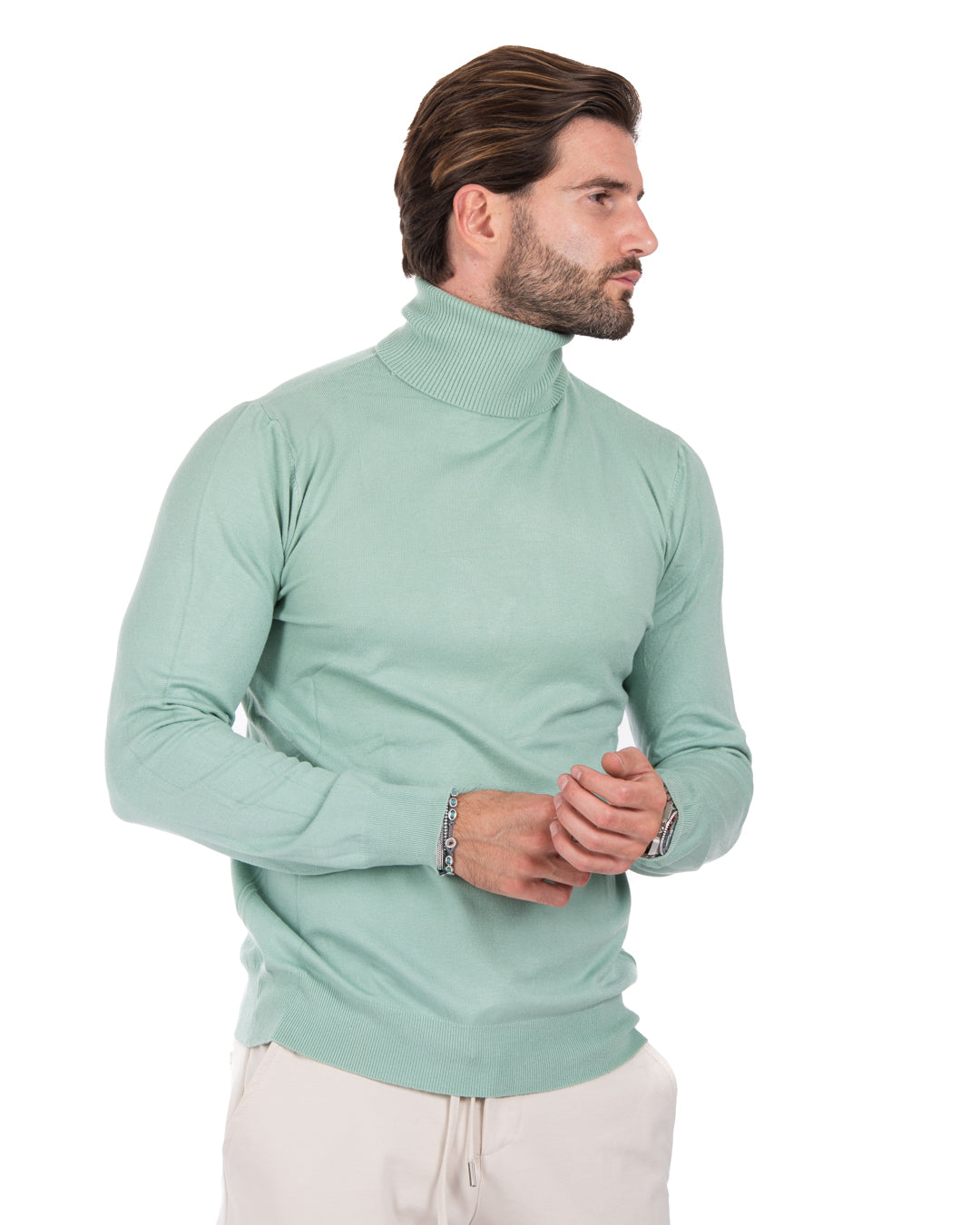 Basic mint turtleneck
