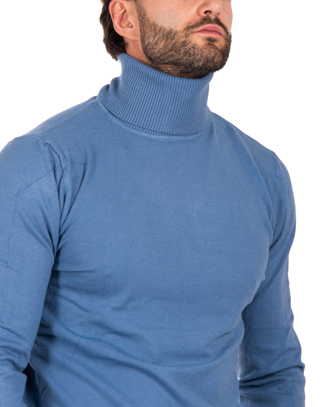Basic denim turtleneck