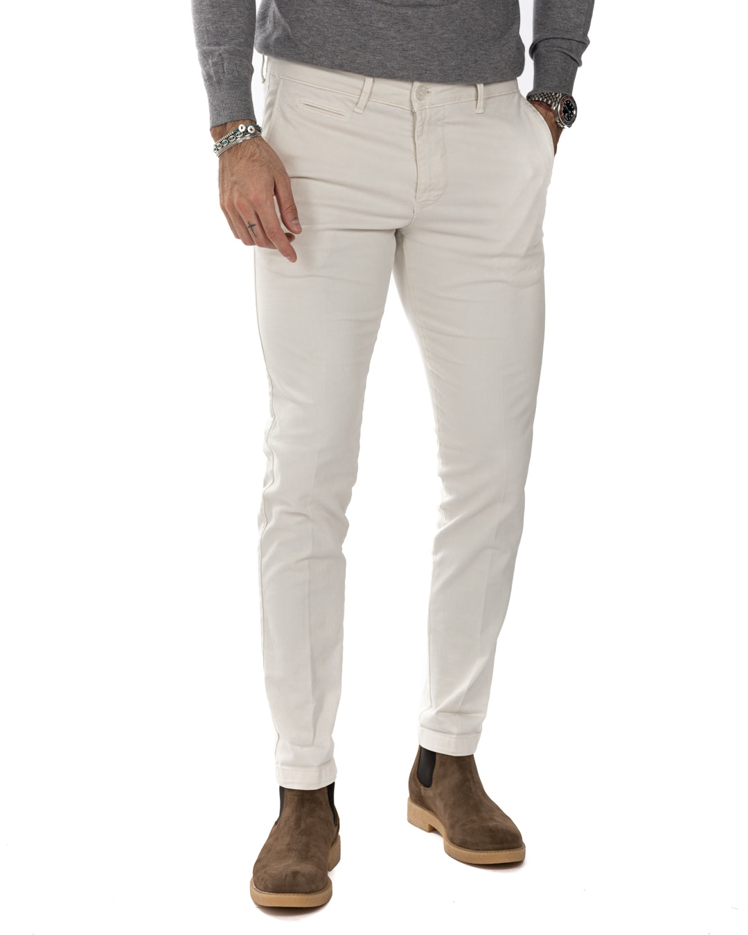 Paul - Basic cream trousers
