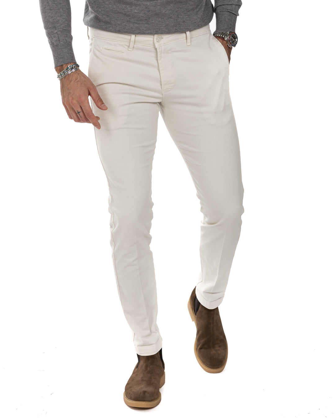 Paul - Basic cream trousers