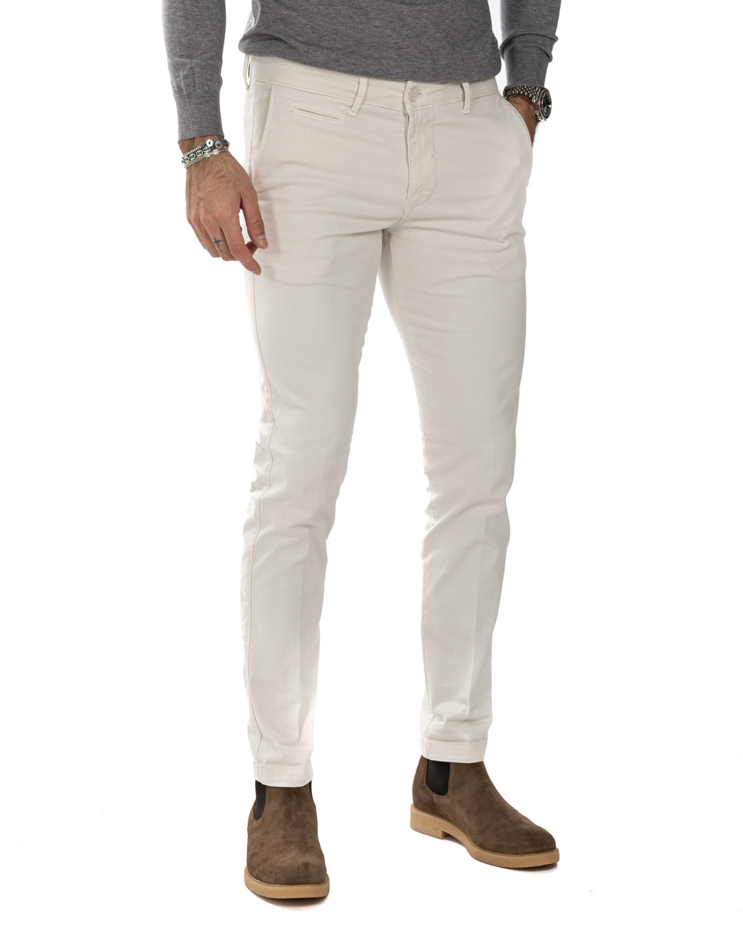 Paul - Basic cream trousers