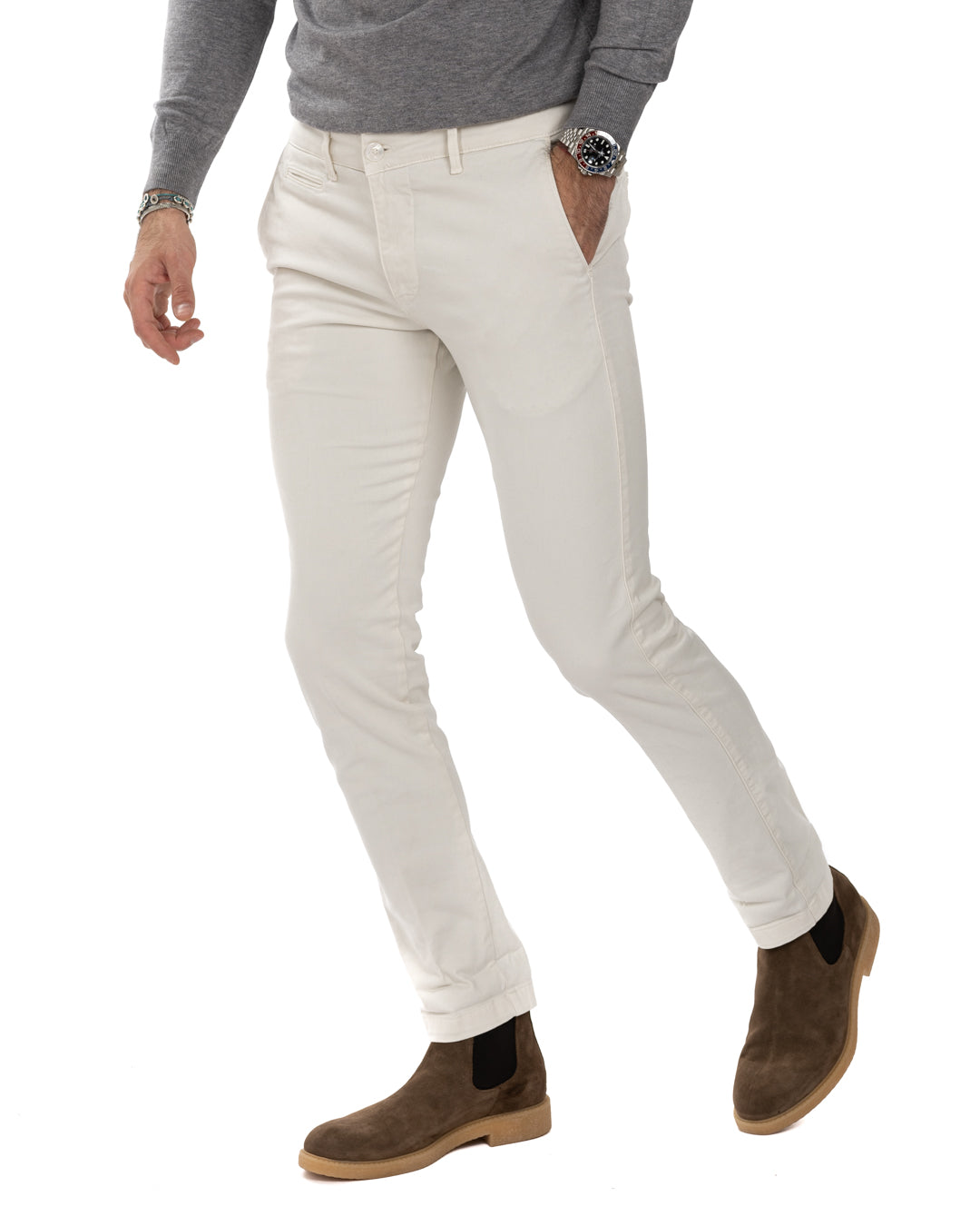 Paul - Basic cream trousers