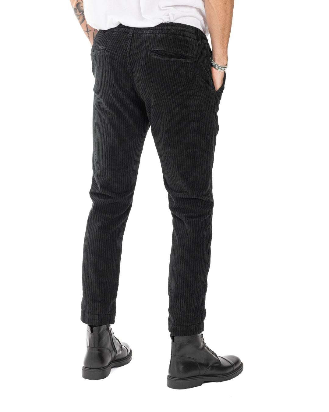 Kim - black rocker velvet trousers