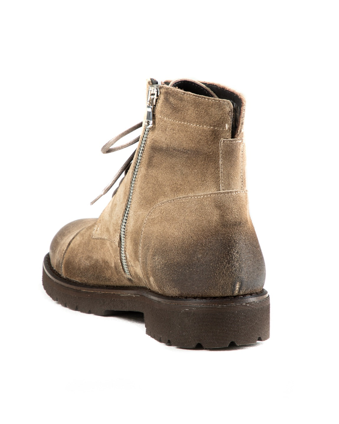 Z01 - BEIGE SUEDE BOOTS WITH ZIP