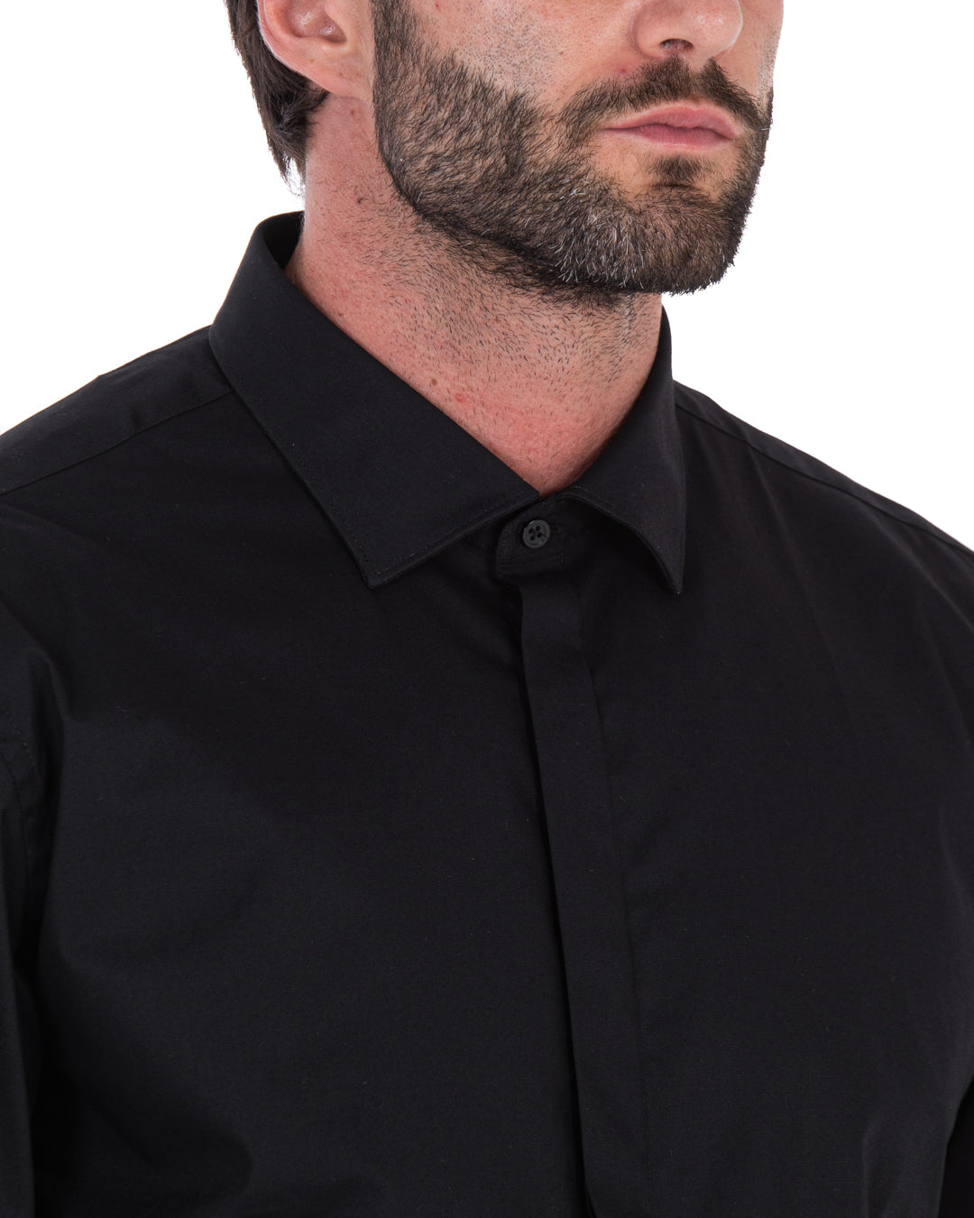 Chemise noire classique - basique en coton