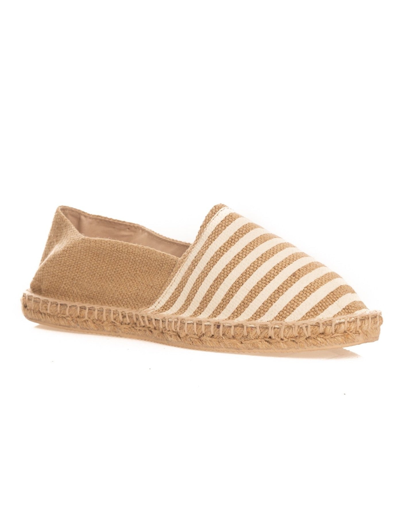 ESPADRILLES BEIGES À RAYURES