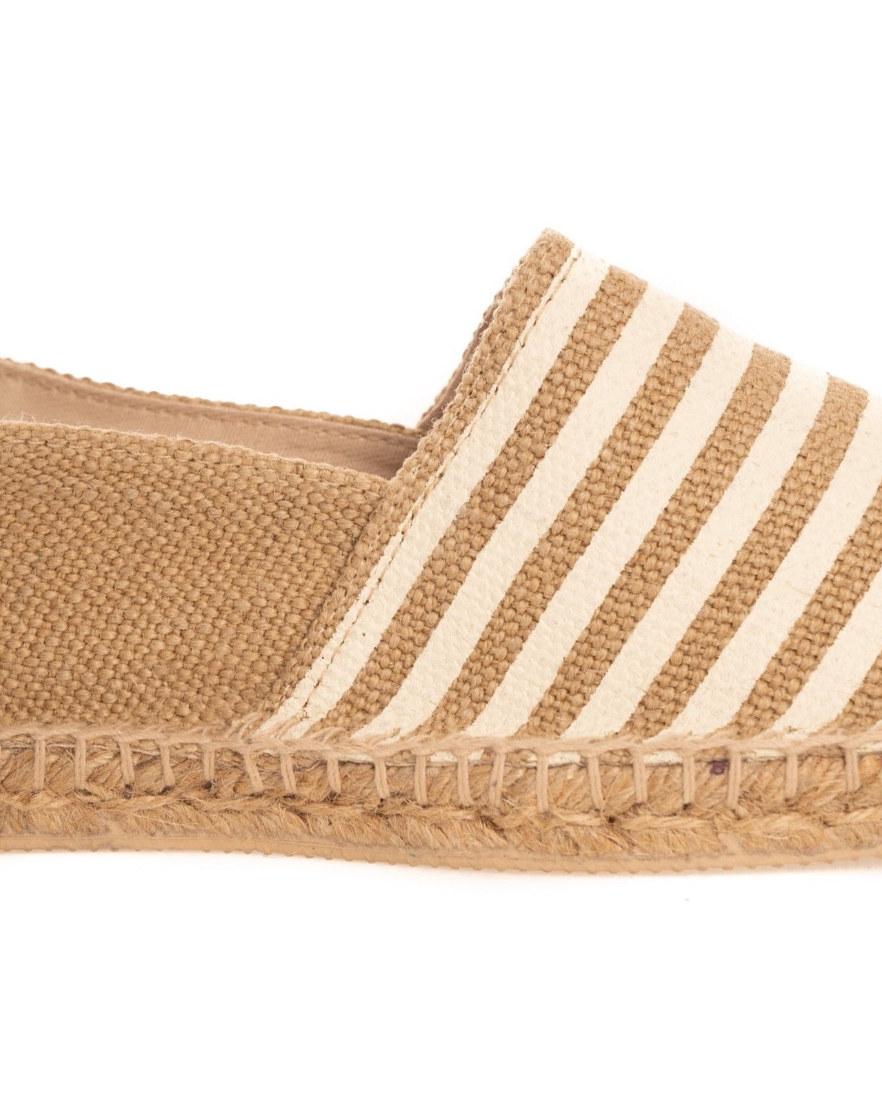 ESPADRILLES BEIGES À RAYURES