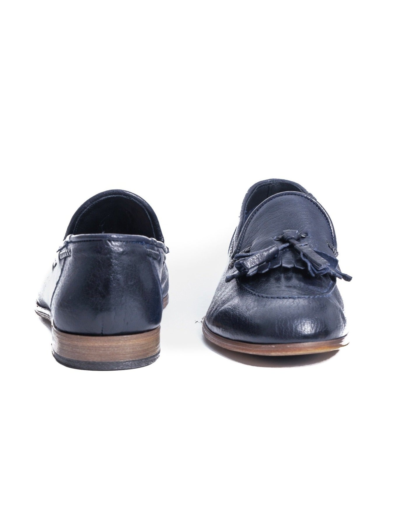 Pablo - blue moccasin with fringe and tassel