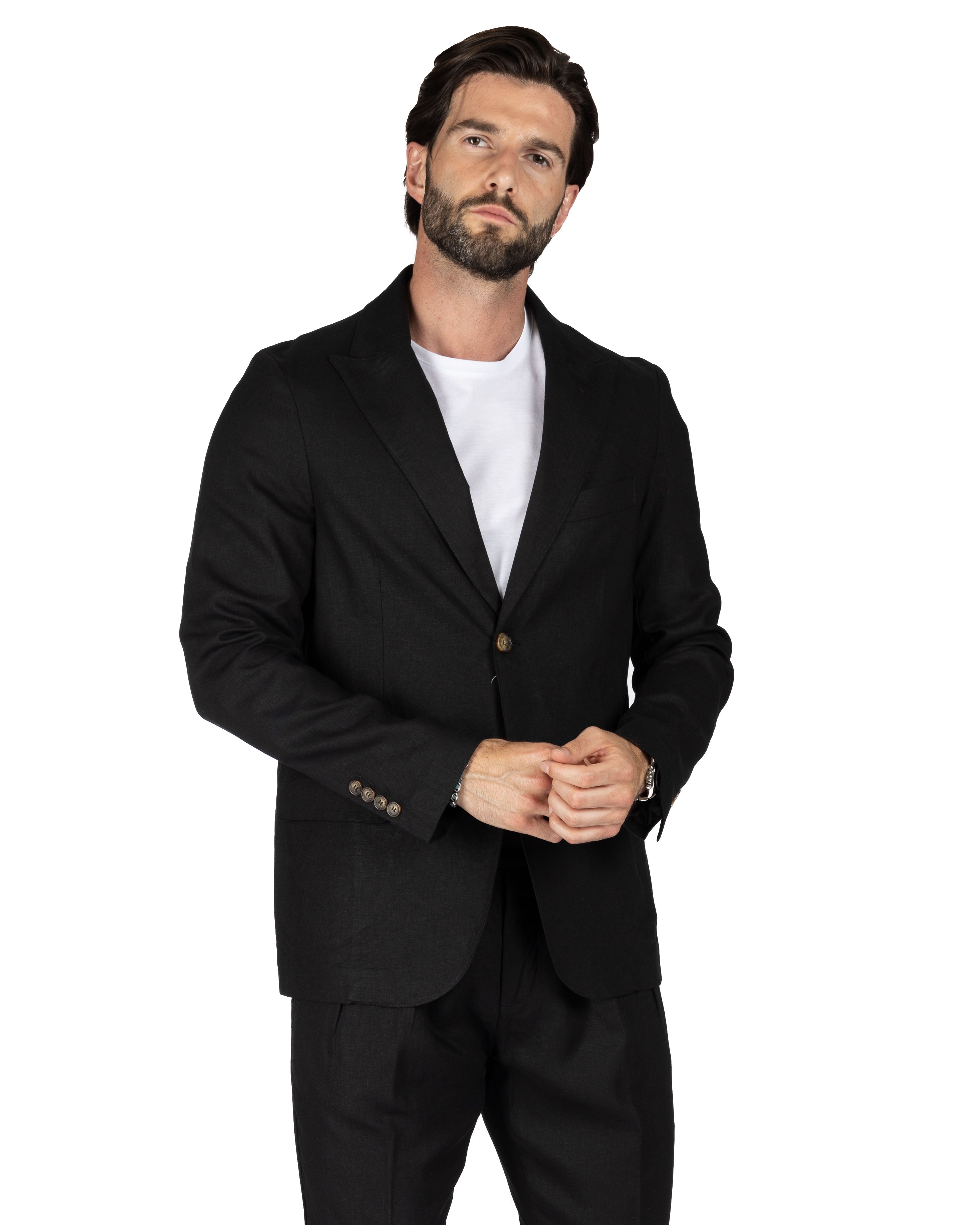 James - Black linen jacket