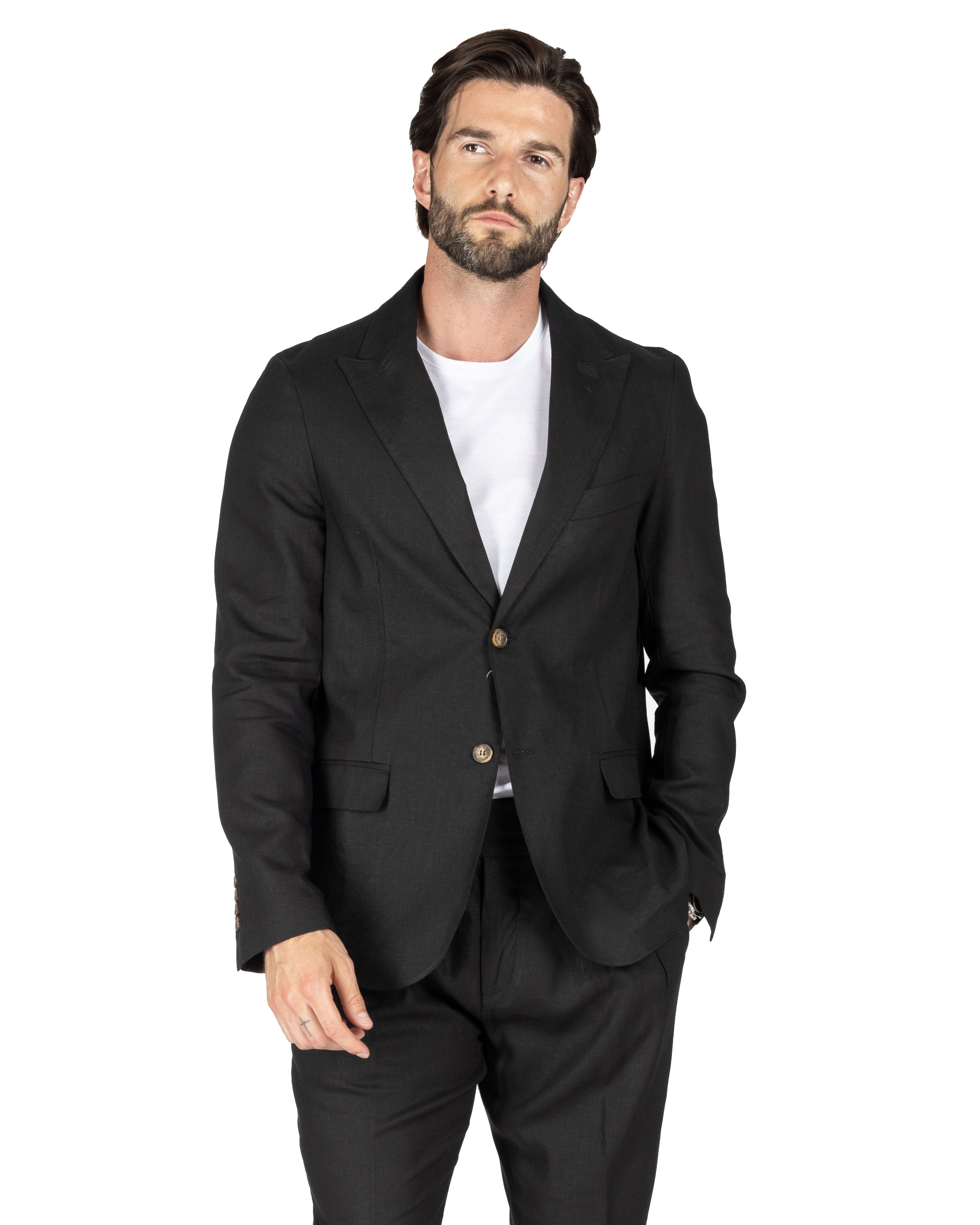 James - Black linen jacket