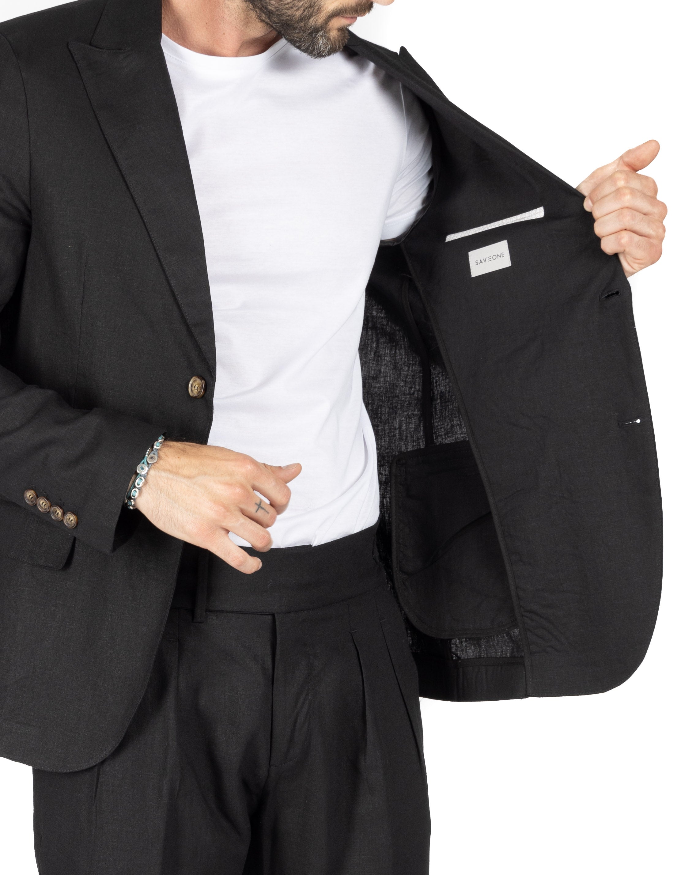 James - Black linen jacket