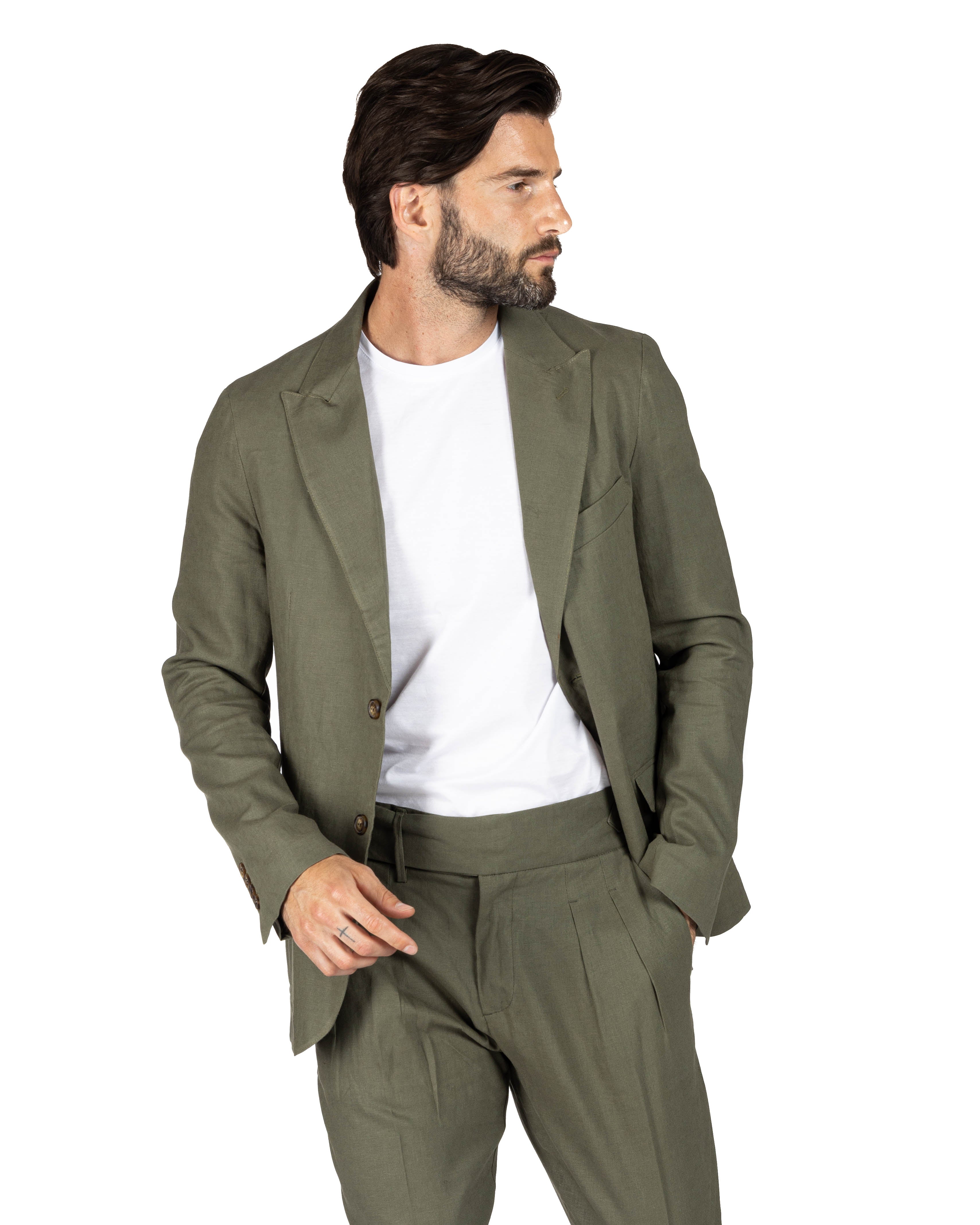 James - Green linen jacket