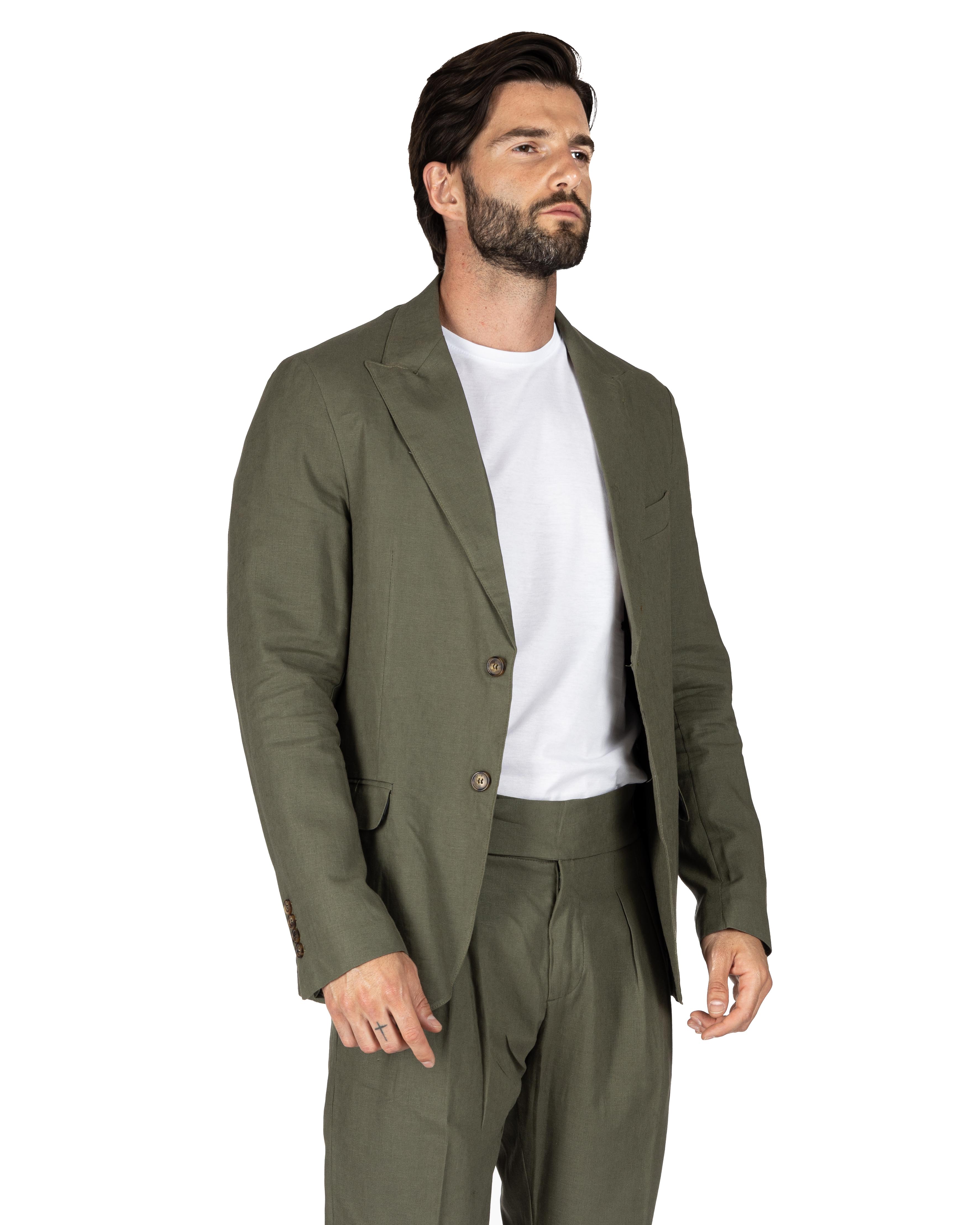 James - Green linen jacket
