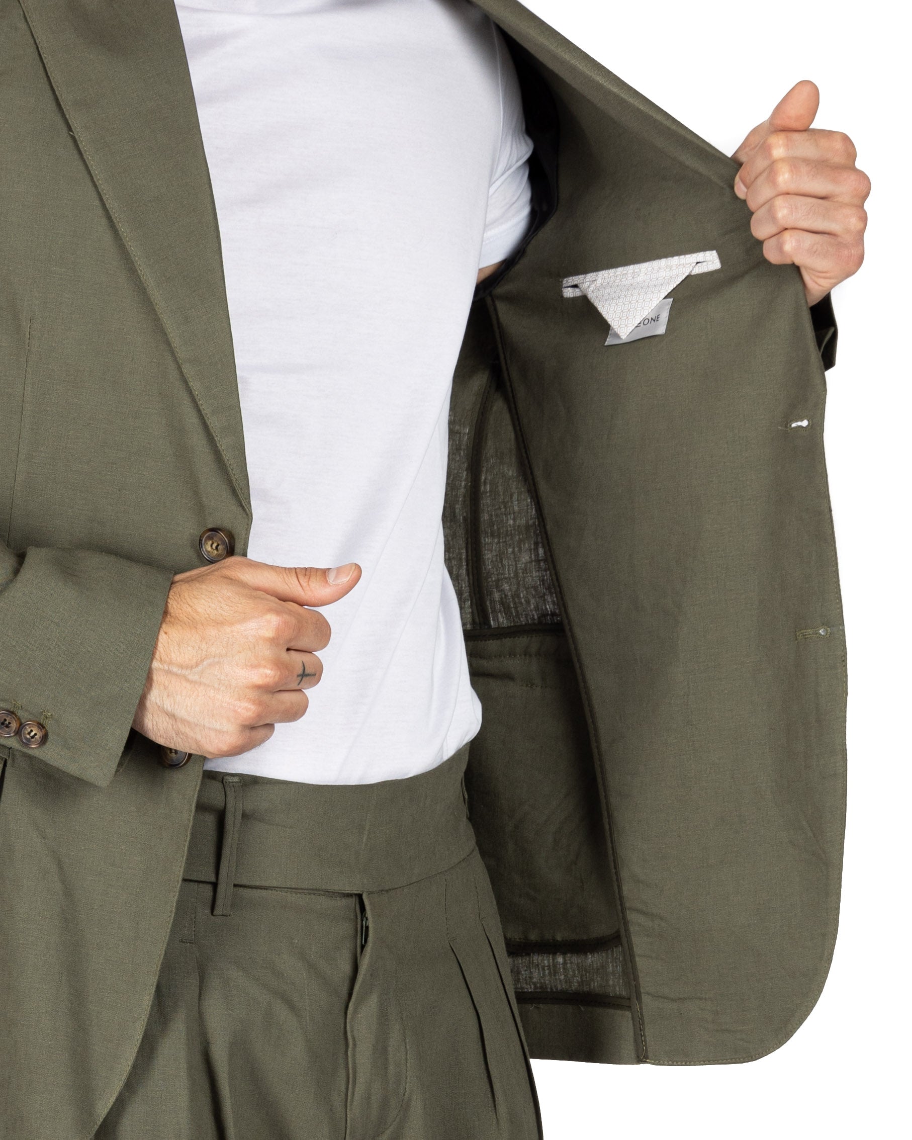 James - Green linen jacket