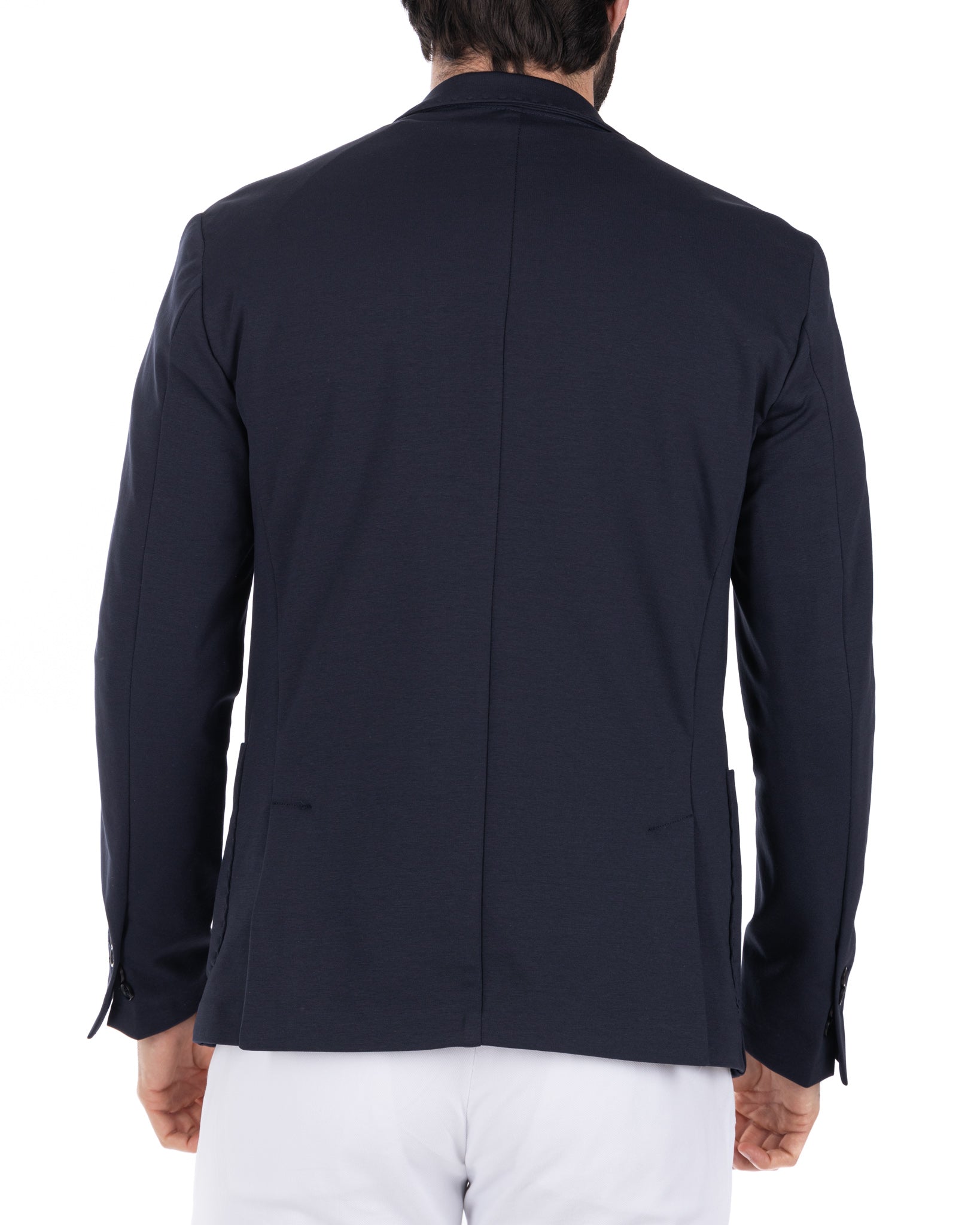 Shelby - blue milan stitch single-breasted jacket
