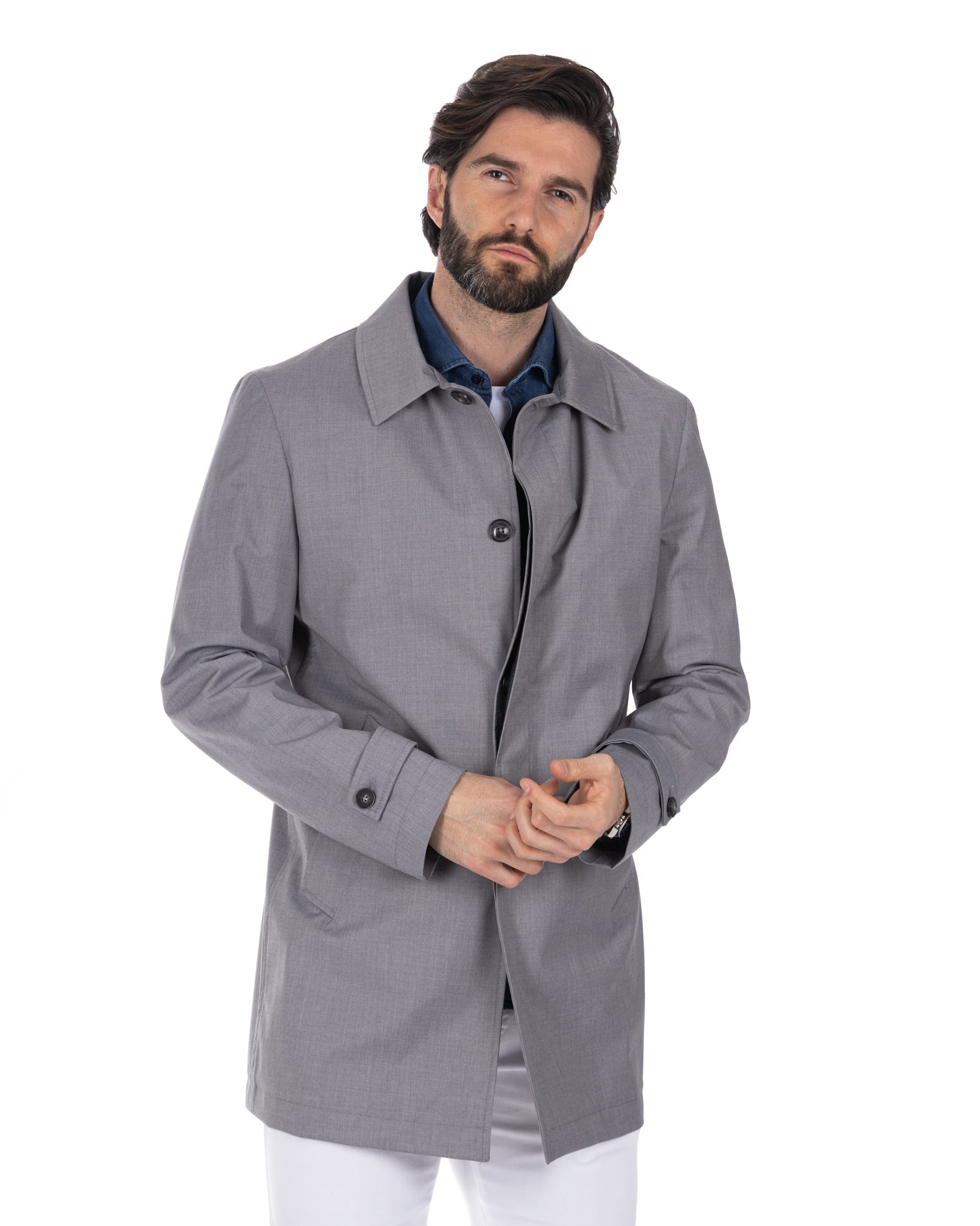 Mantua - gray unlined trench coat