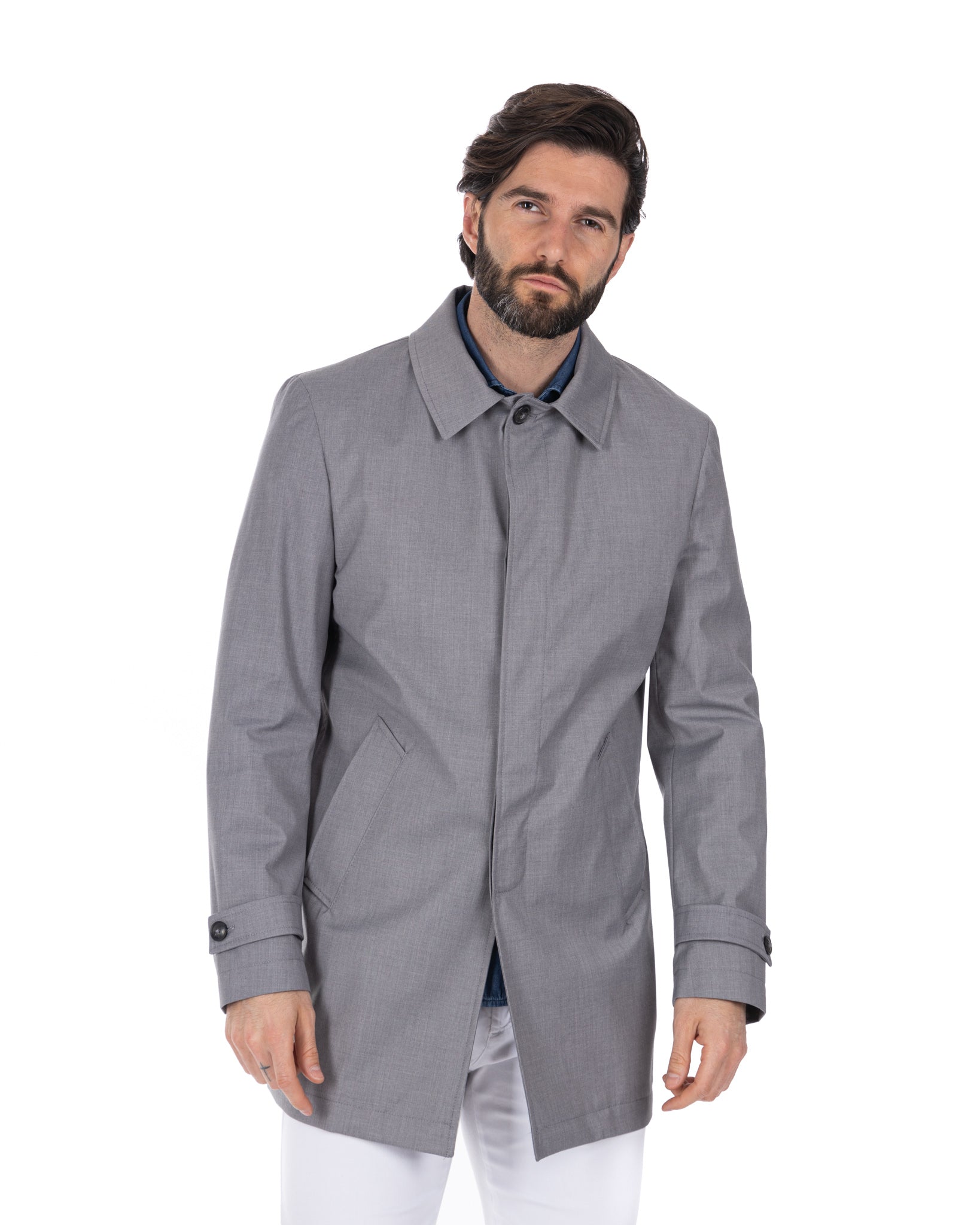 Mantua - gray unlined trench coat