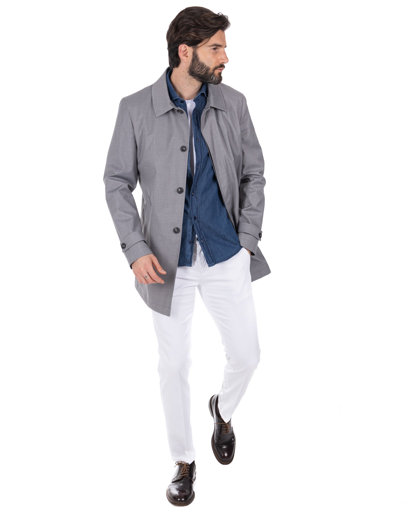 Mantua - gray unlined trench coat