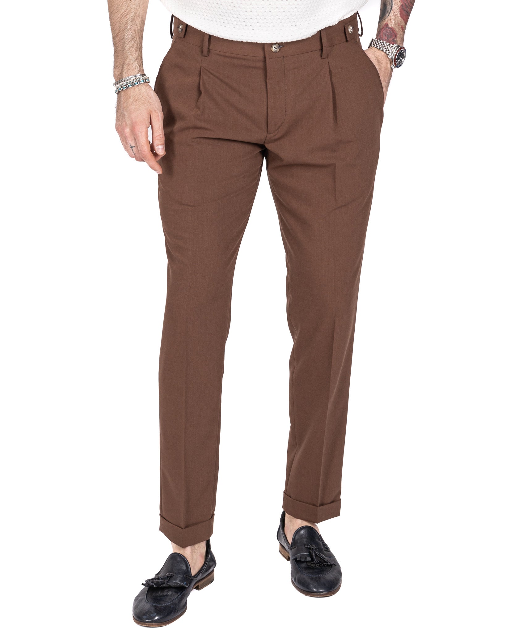 Milan - basic tobacco trousers