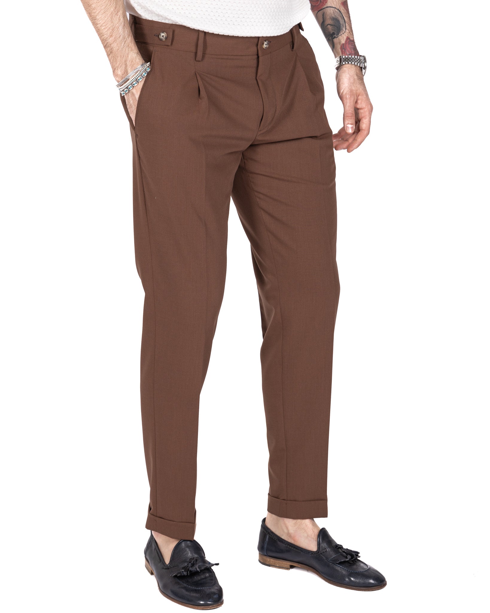 Milan - basic tobacco trousers