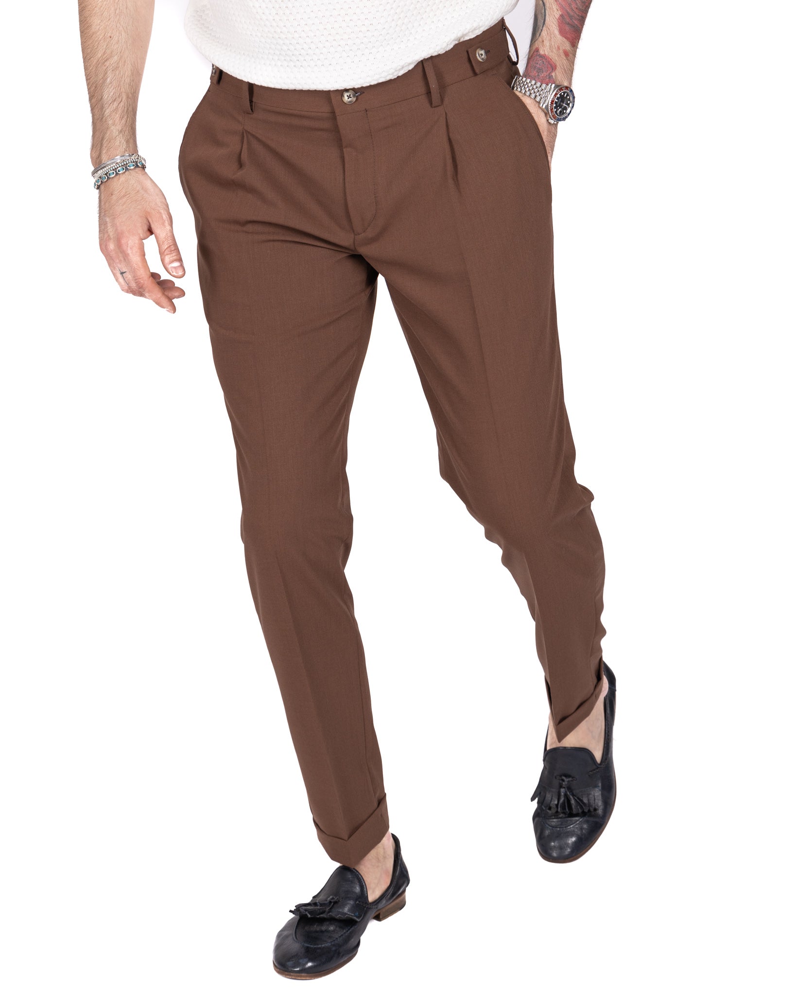 Milan - basic tobacco trousers