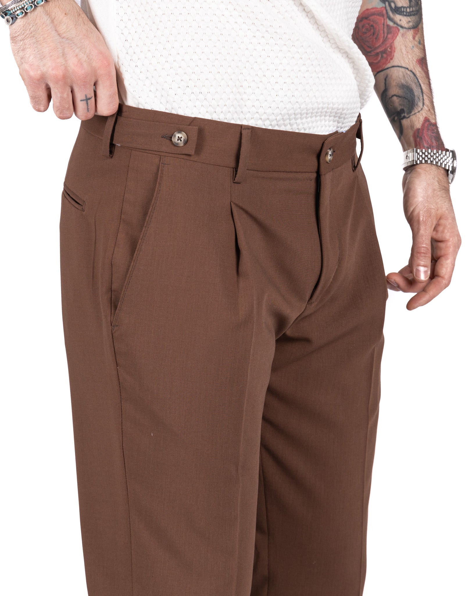 Milan - basic tobacco trousers