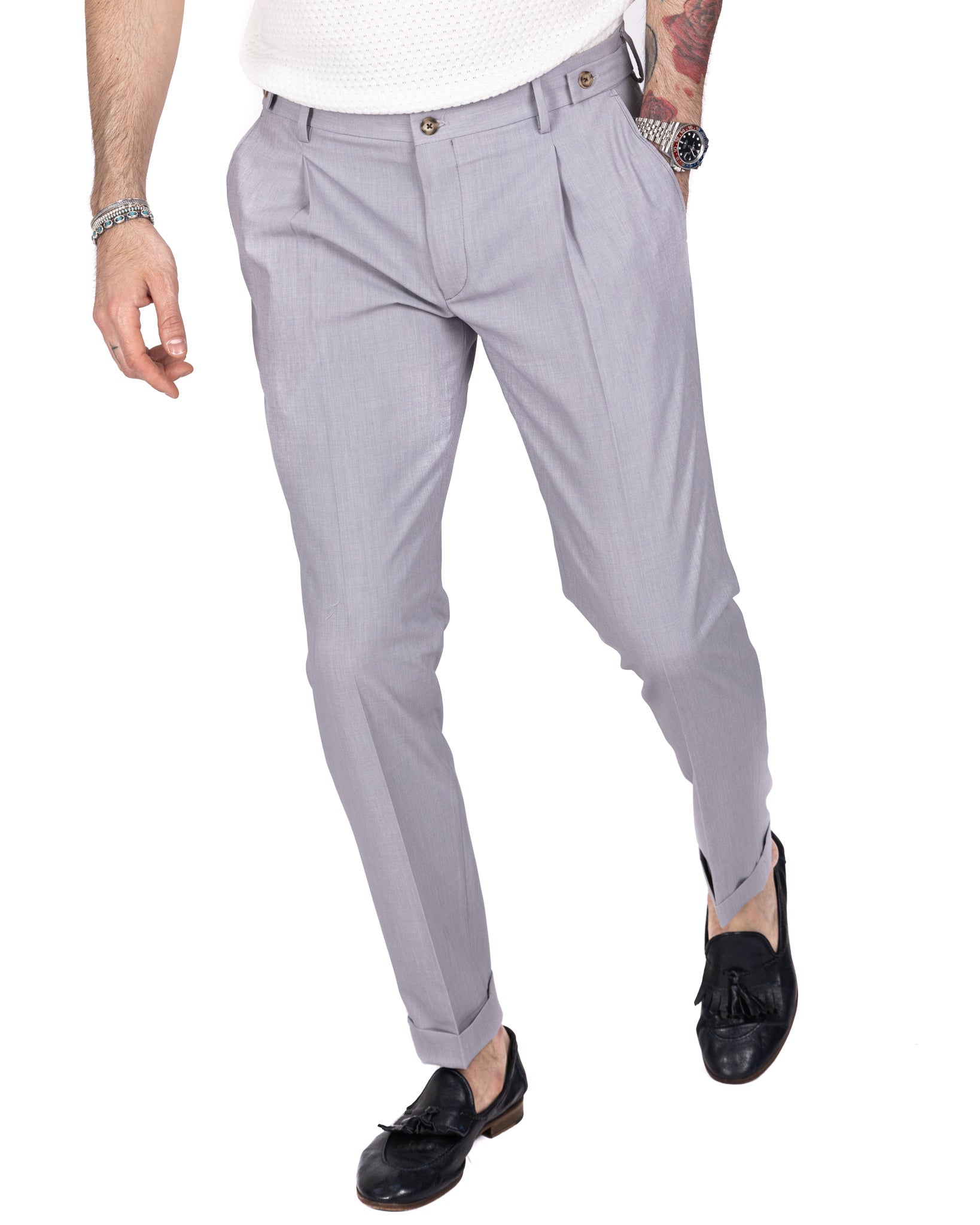 Milano - pantalone basic grigio chiaro