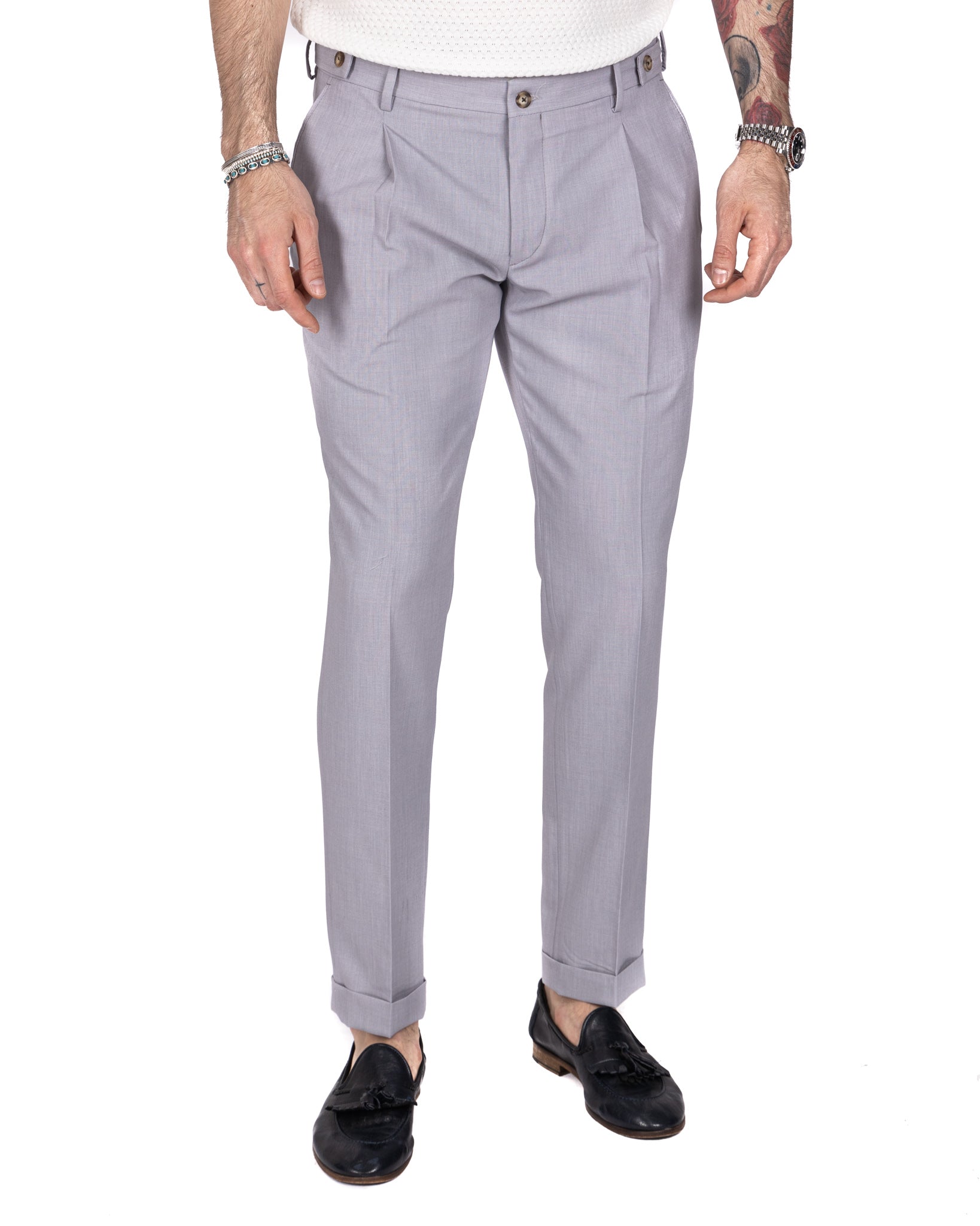 Milano - pantalone basic grigio chiaro