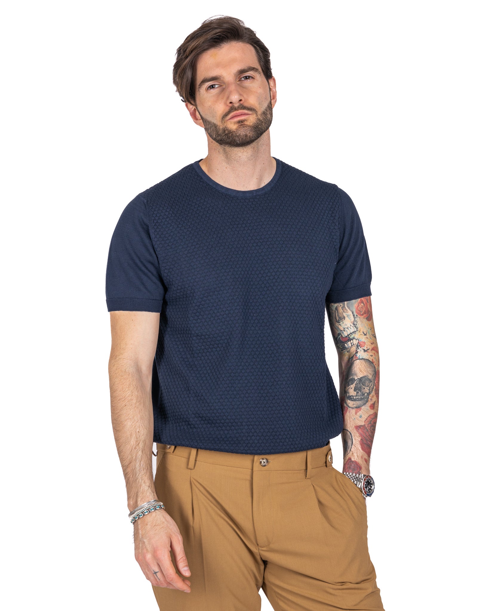 Carlos - blue knitted t-shirt