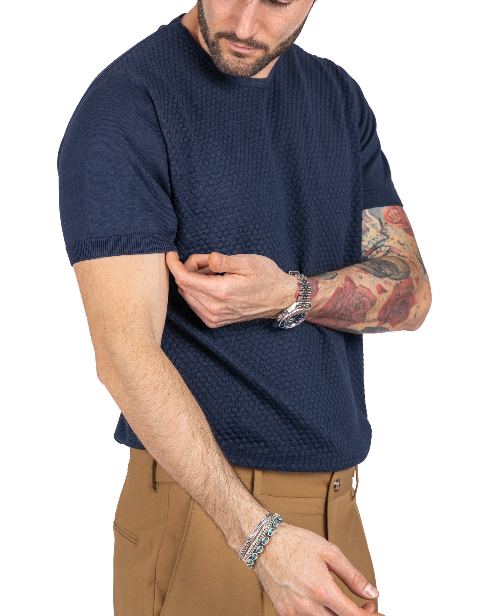 Carlos - blue knitted t-shirt