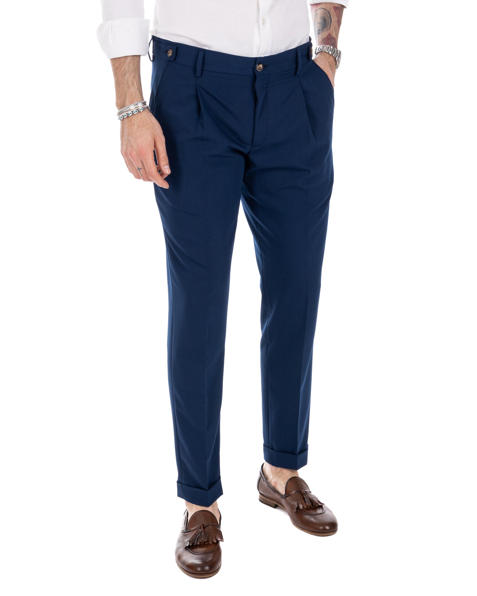 Milan - blue basic trousers