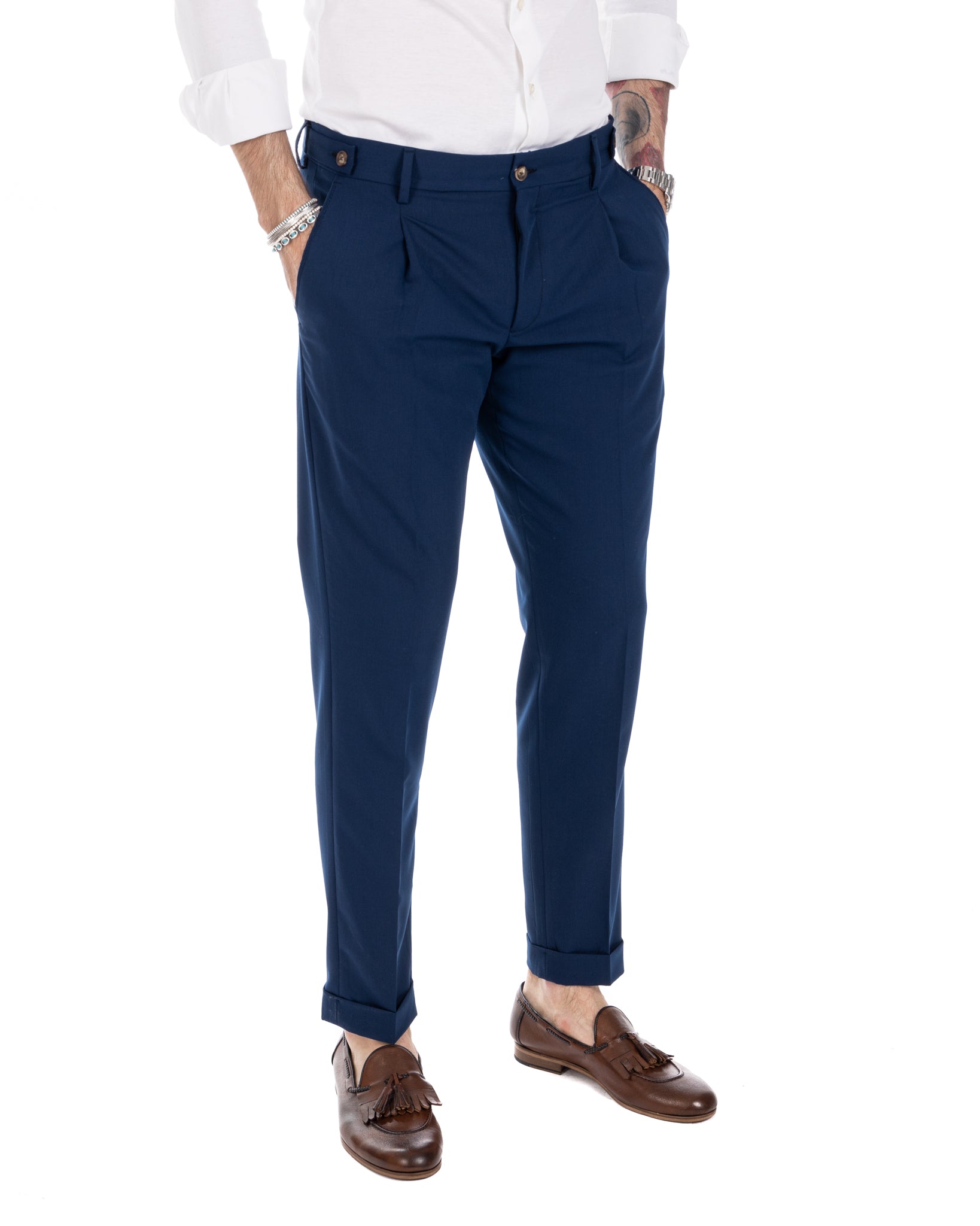 Milan - blue basic trousers