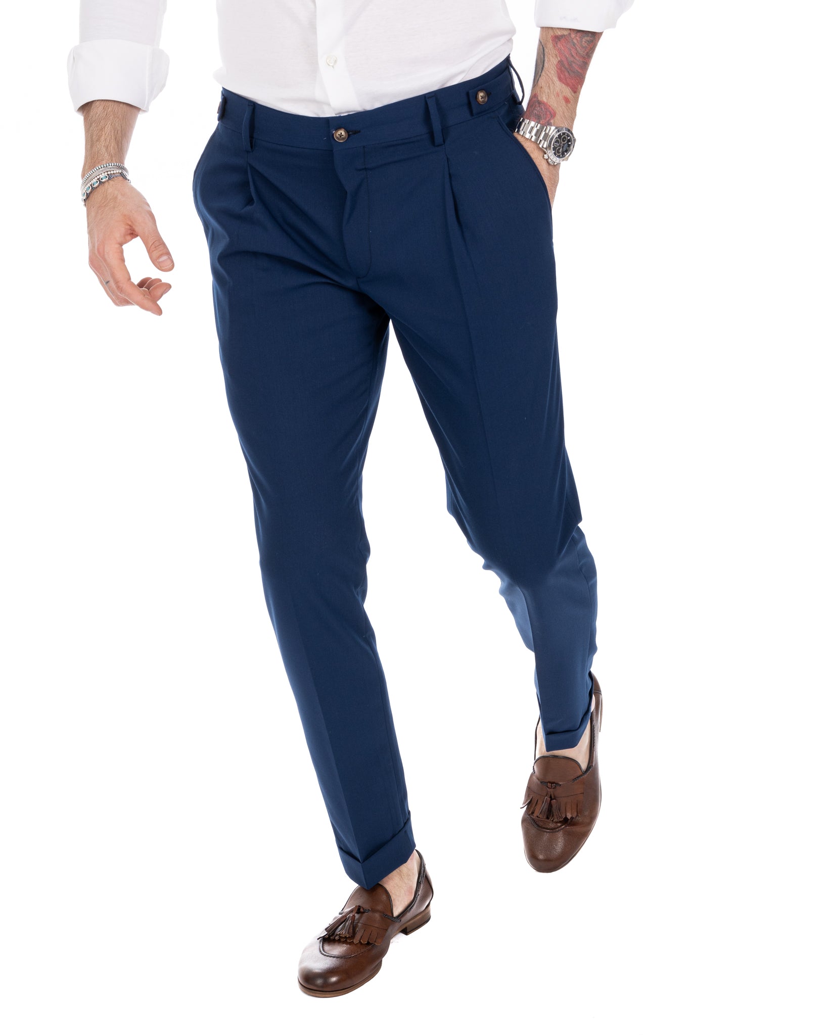 Milan - blue basic trousers
