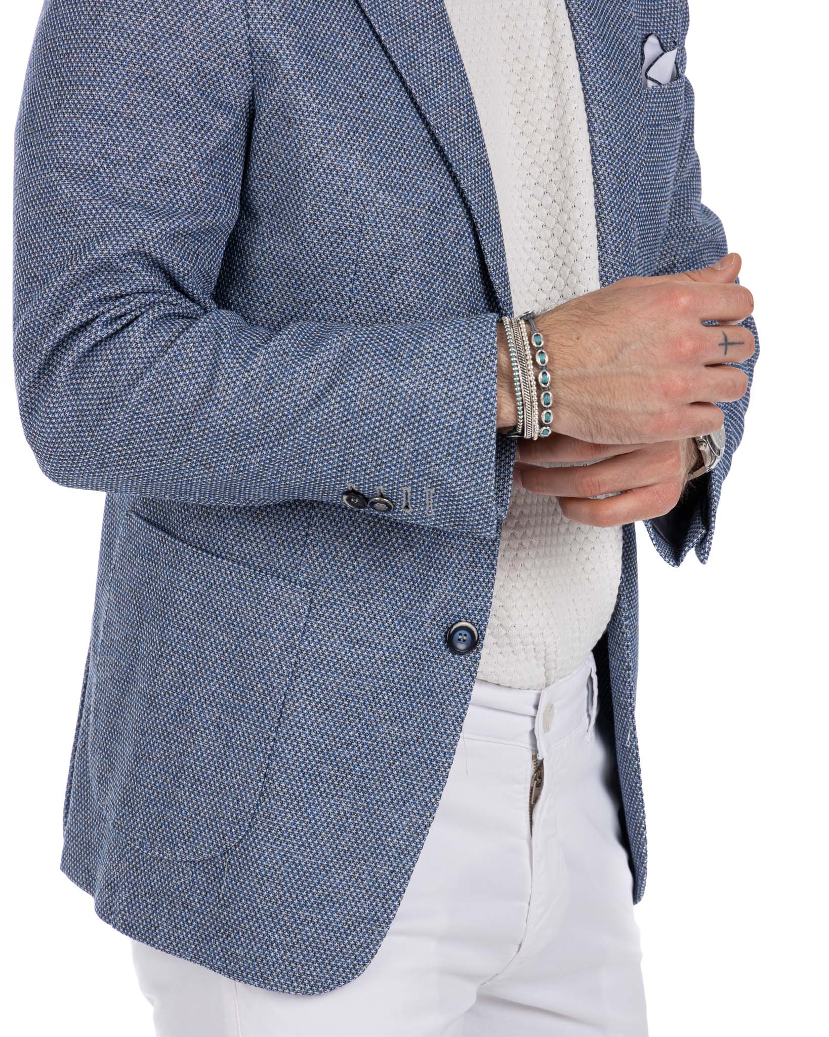 Veglie - gray rice grain single-breasted jacket