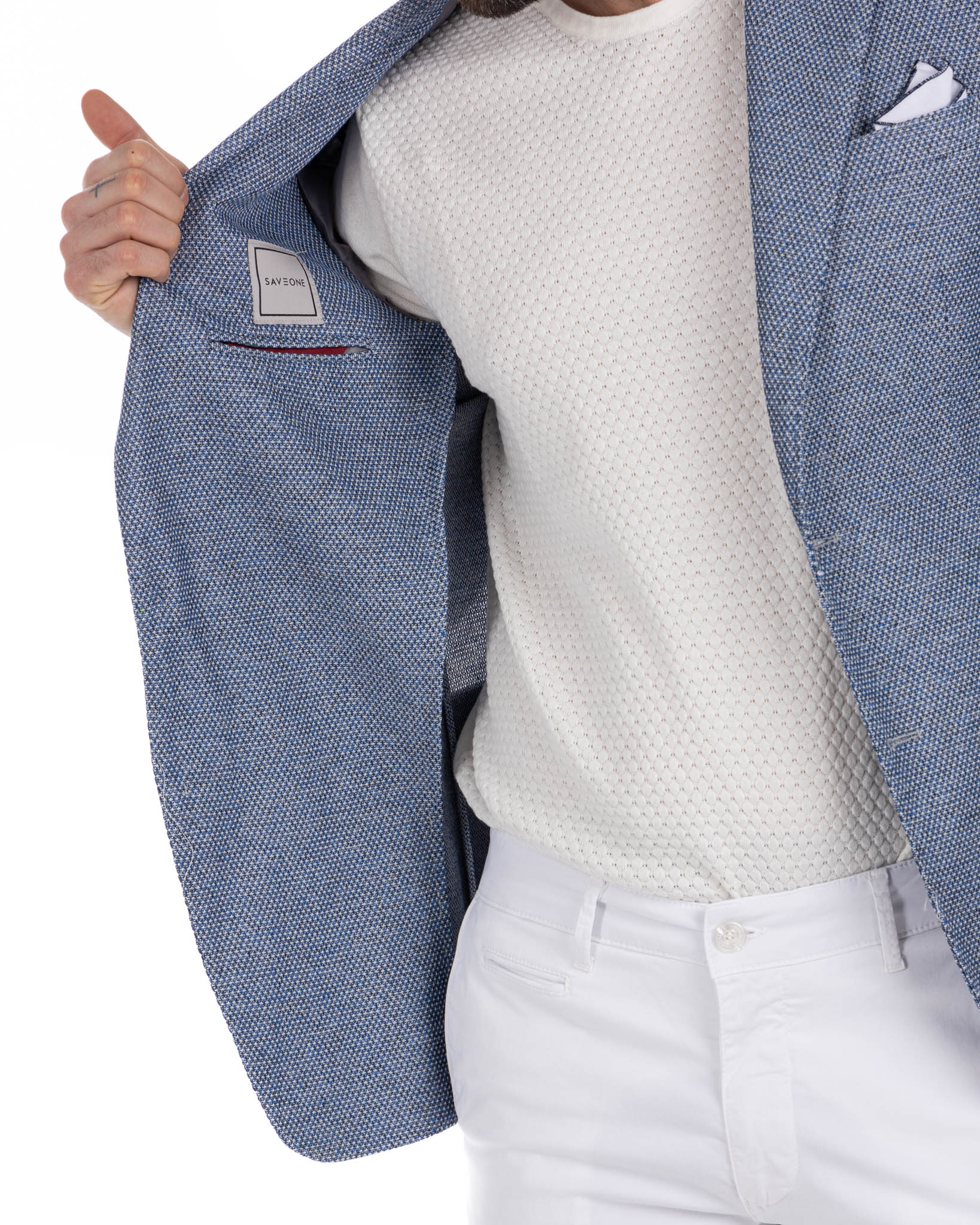 Veglie - gray rice grain single-breasted jacket