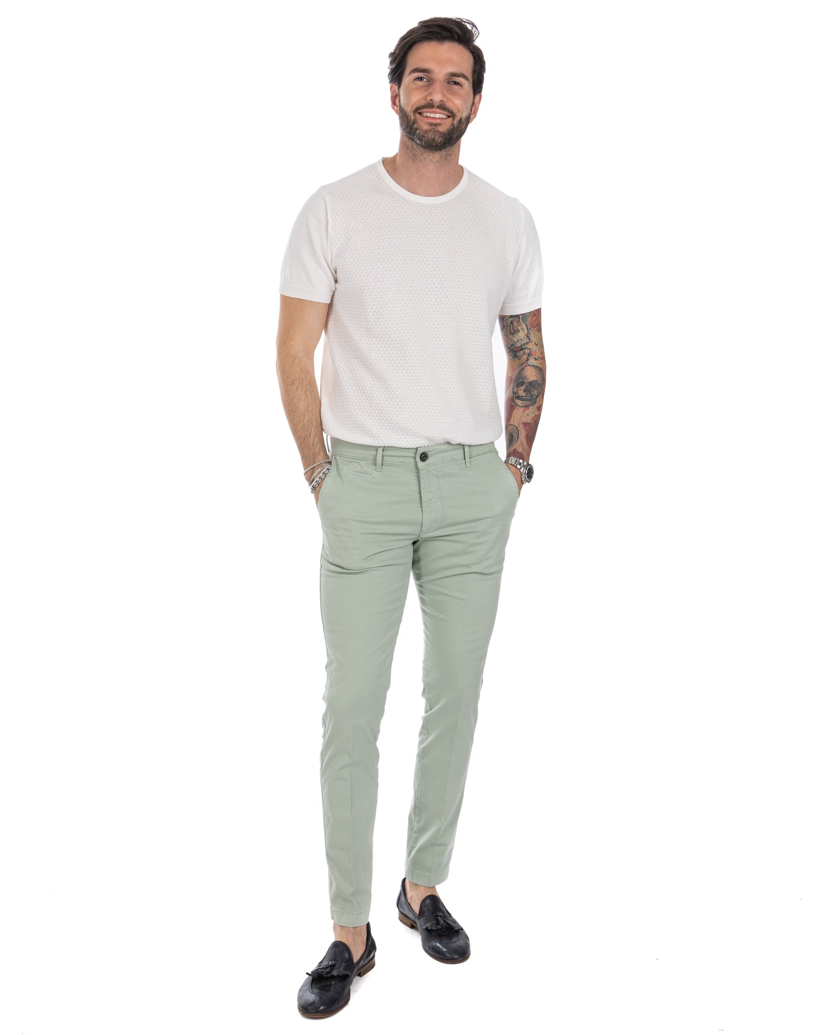 Carlos - cream knitted t-shirt