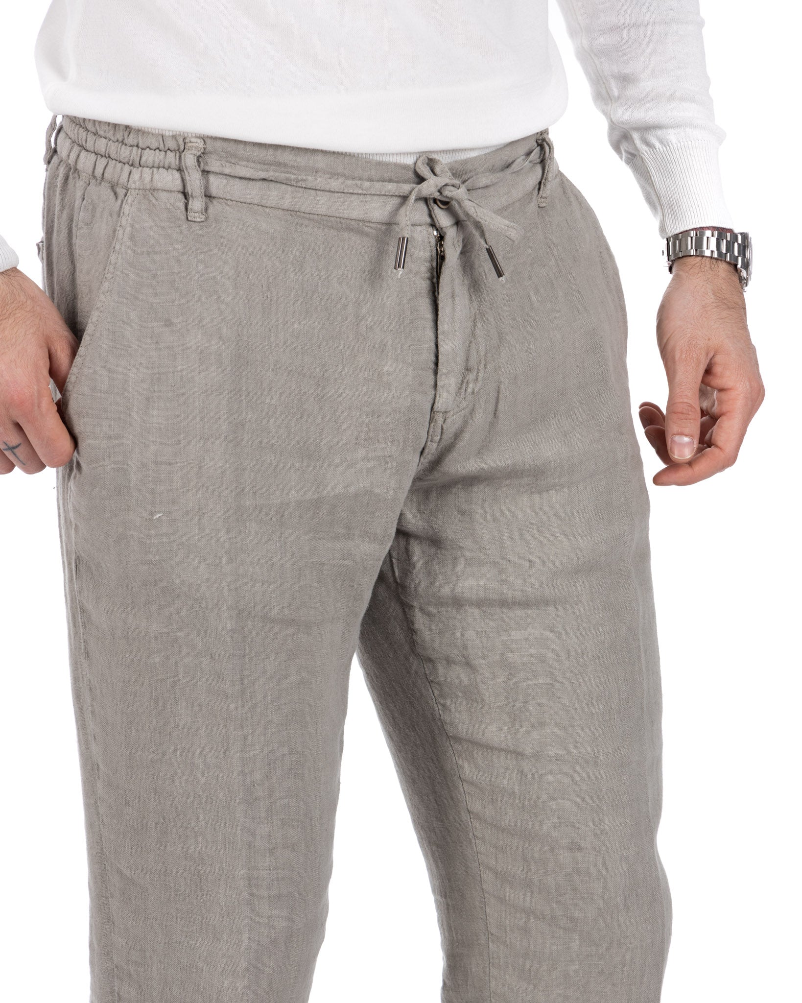 Gustave - pantalon en ficelle de lin pur